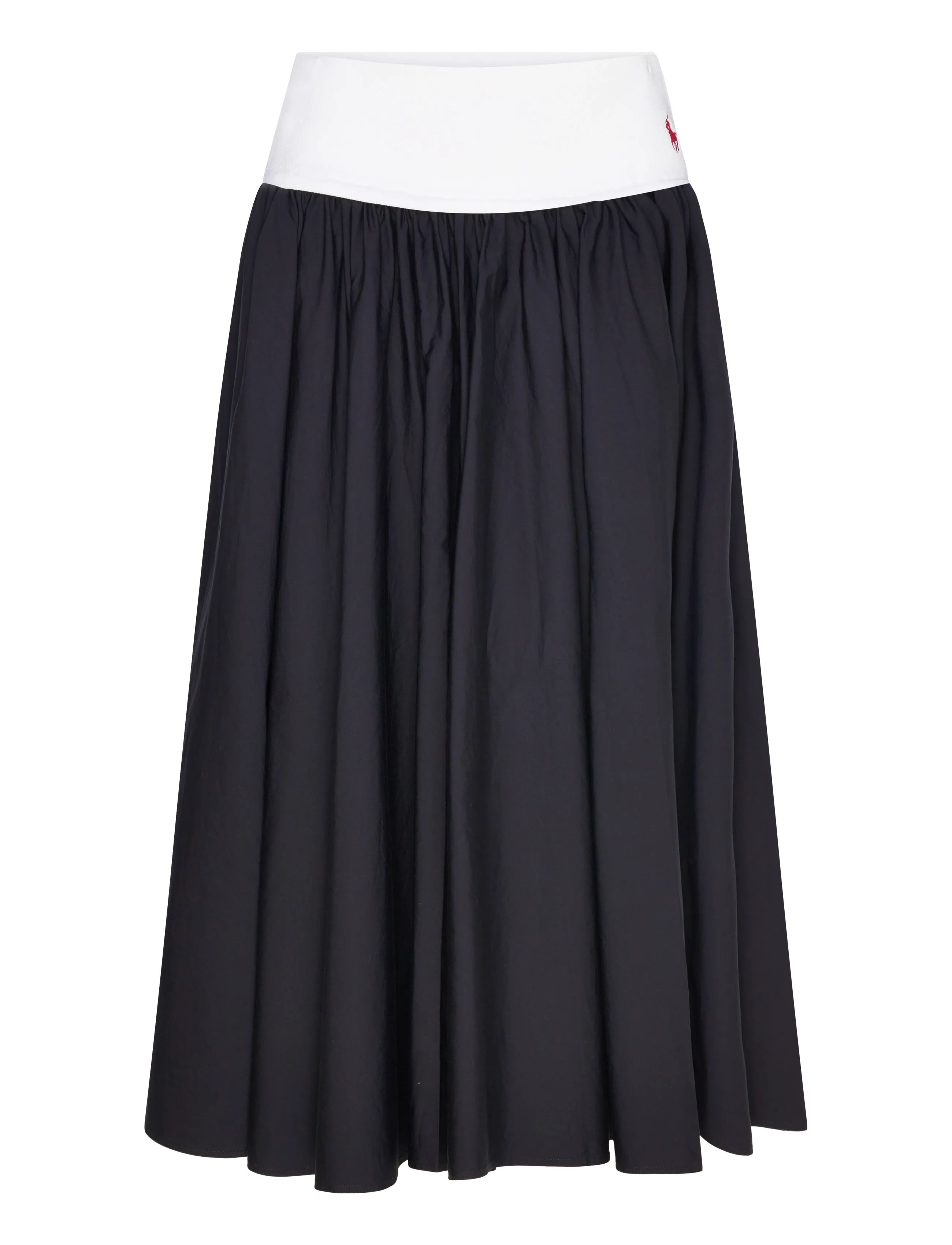 Polo Ralph Lauren Contrast-Waistband A-Line Skirt - Transitional Layering - ATLANTIC / black