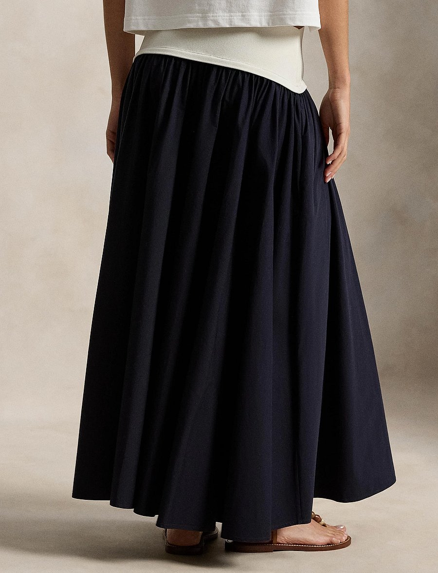 Polo Ralph Lauren - Contrast-Waistband A-Line Skirt - midi - atlantic - 3