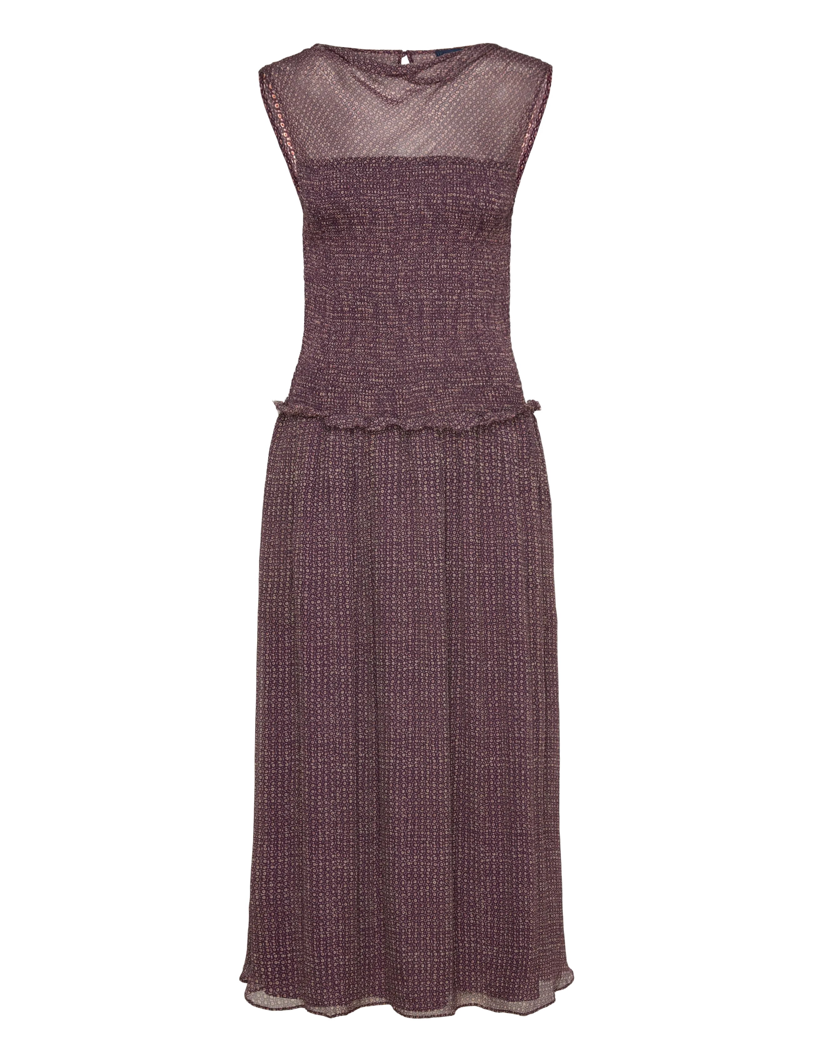 Polo Ralph Lauren Crinkle Printed Dress - Kläder - 2007 MULTI CIRCLE / burgundy