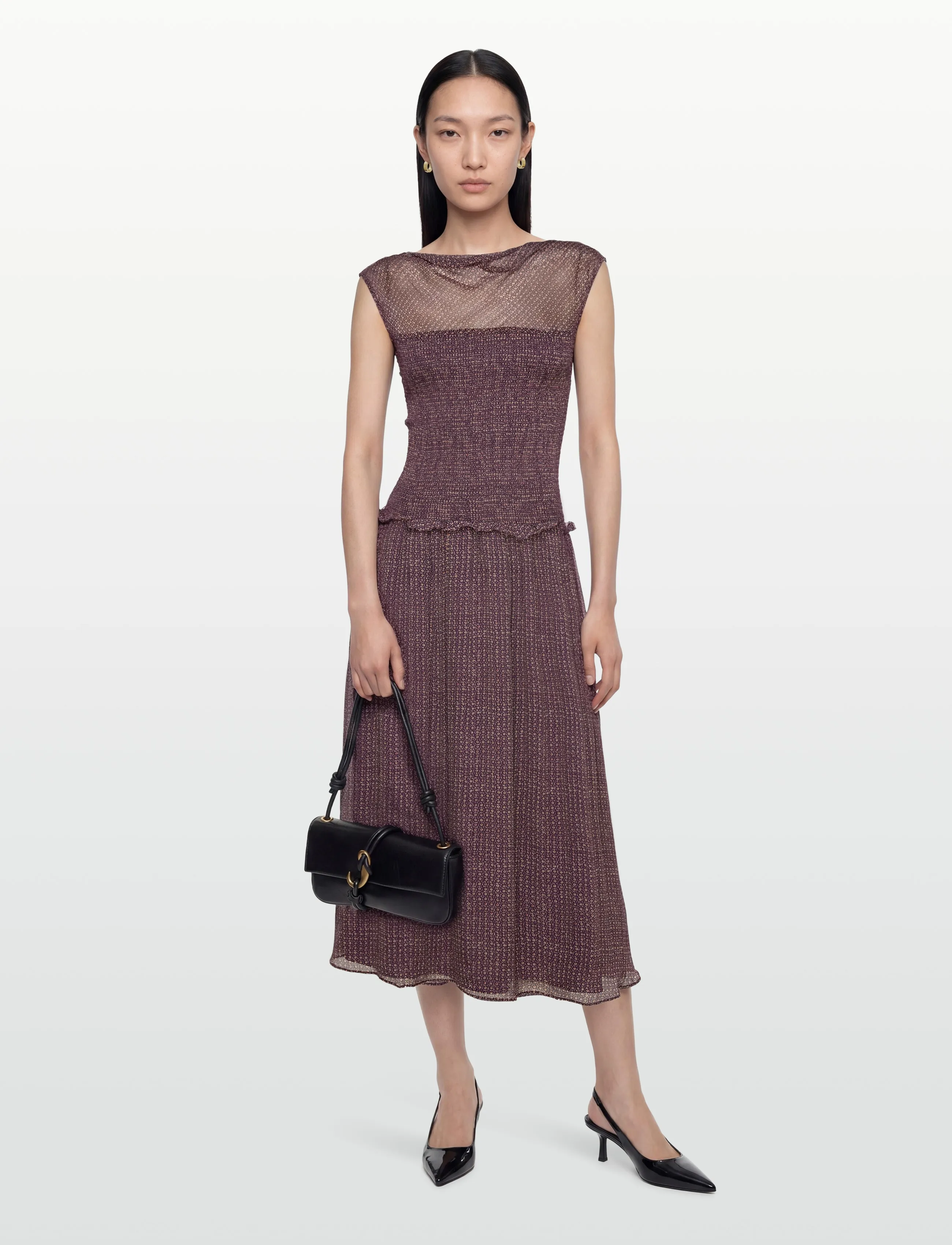 Polo Ralph Lauren Crinkle Printed Dress - Vêtements - 2007 MULTI CIRCLE / burgundy