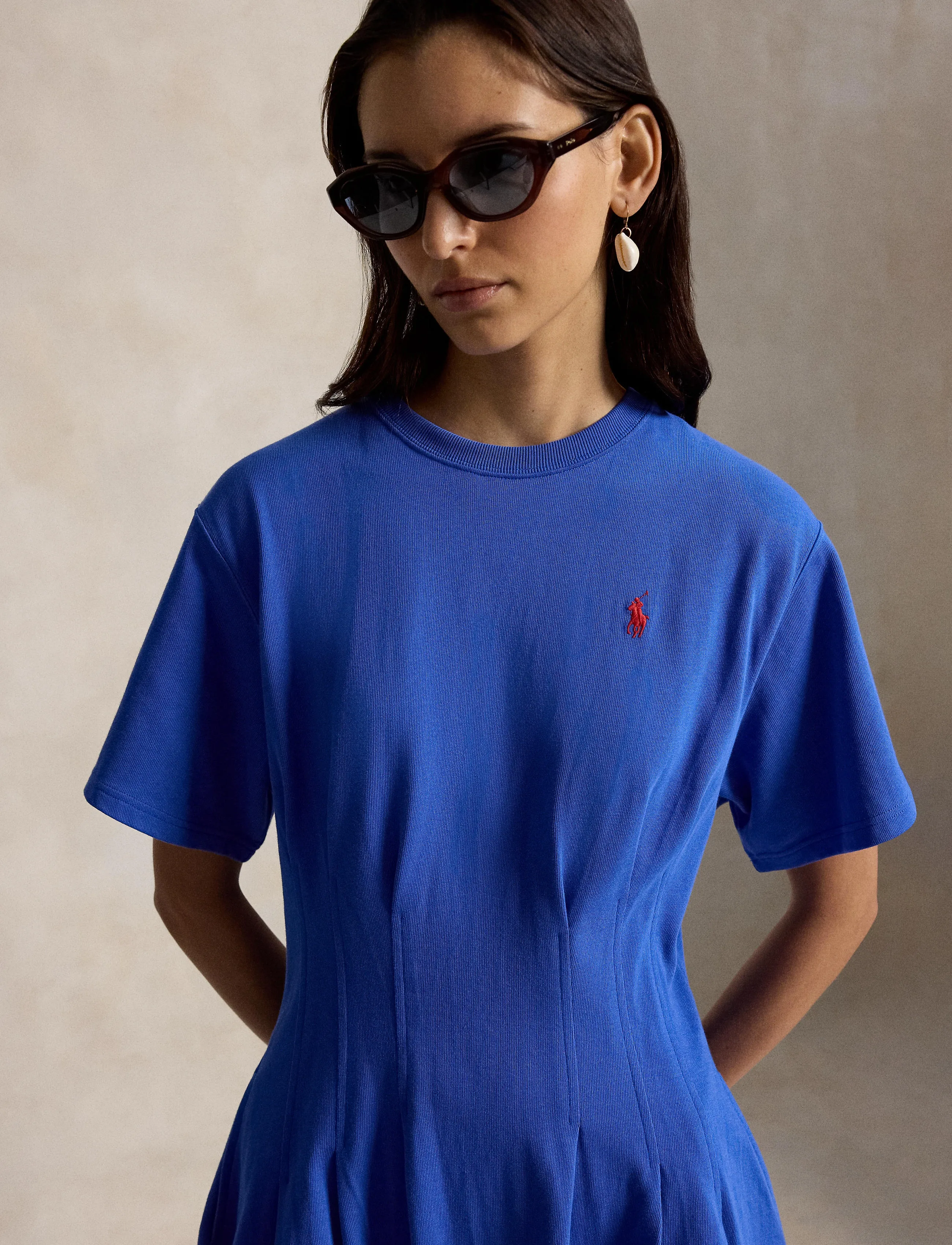 Polo Ralph Lauren Shaped Cotton Jersey Tee Dress - Ralph Lauren - GALA BLUE / blue