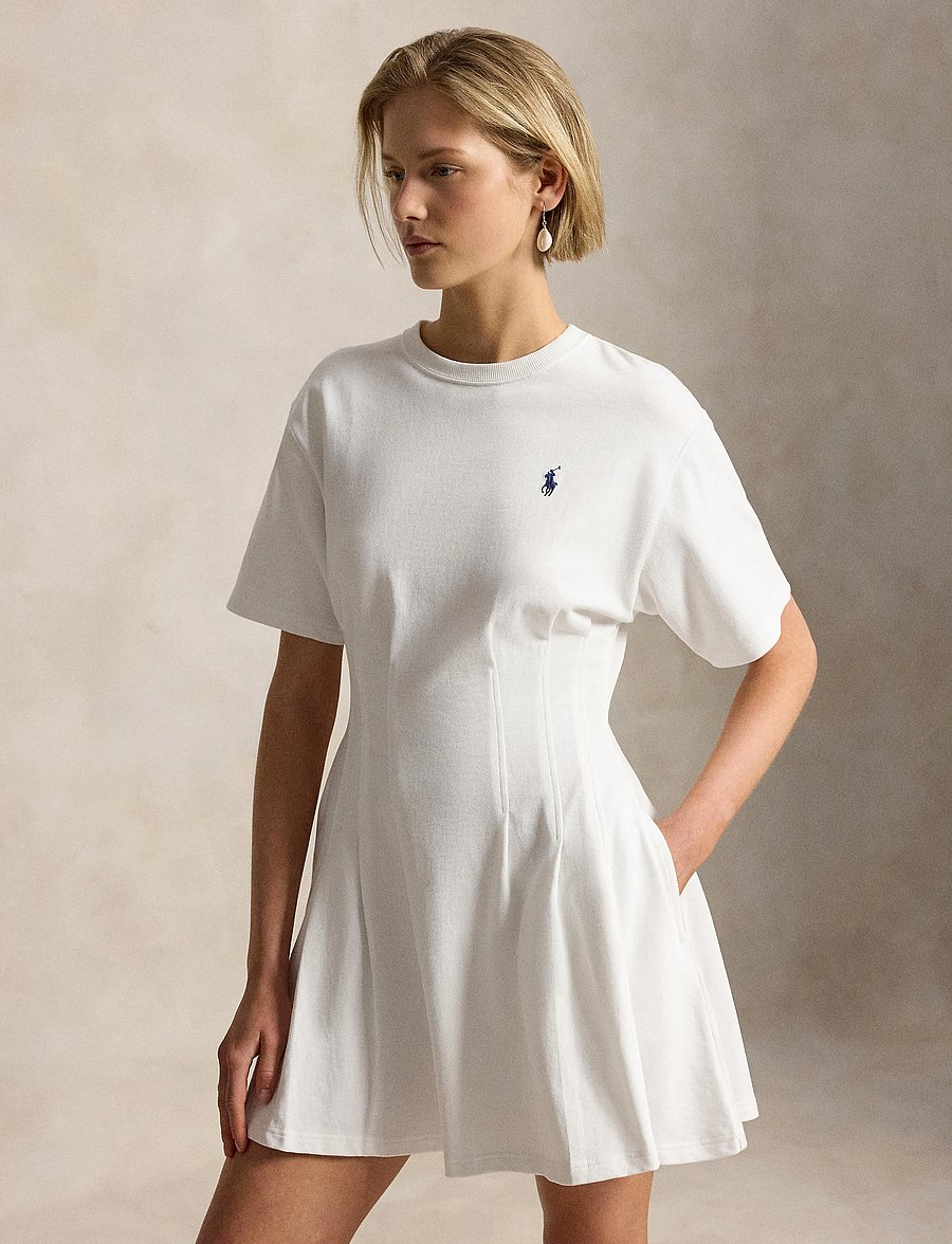 Polo Ralph Lauren - Shaped Cotton Jersey Tee Dress - suvekleidid - white - 5
