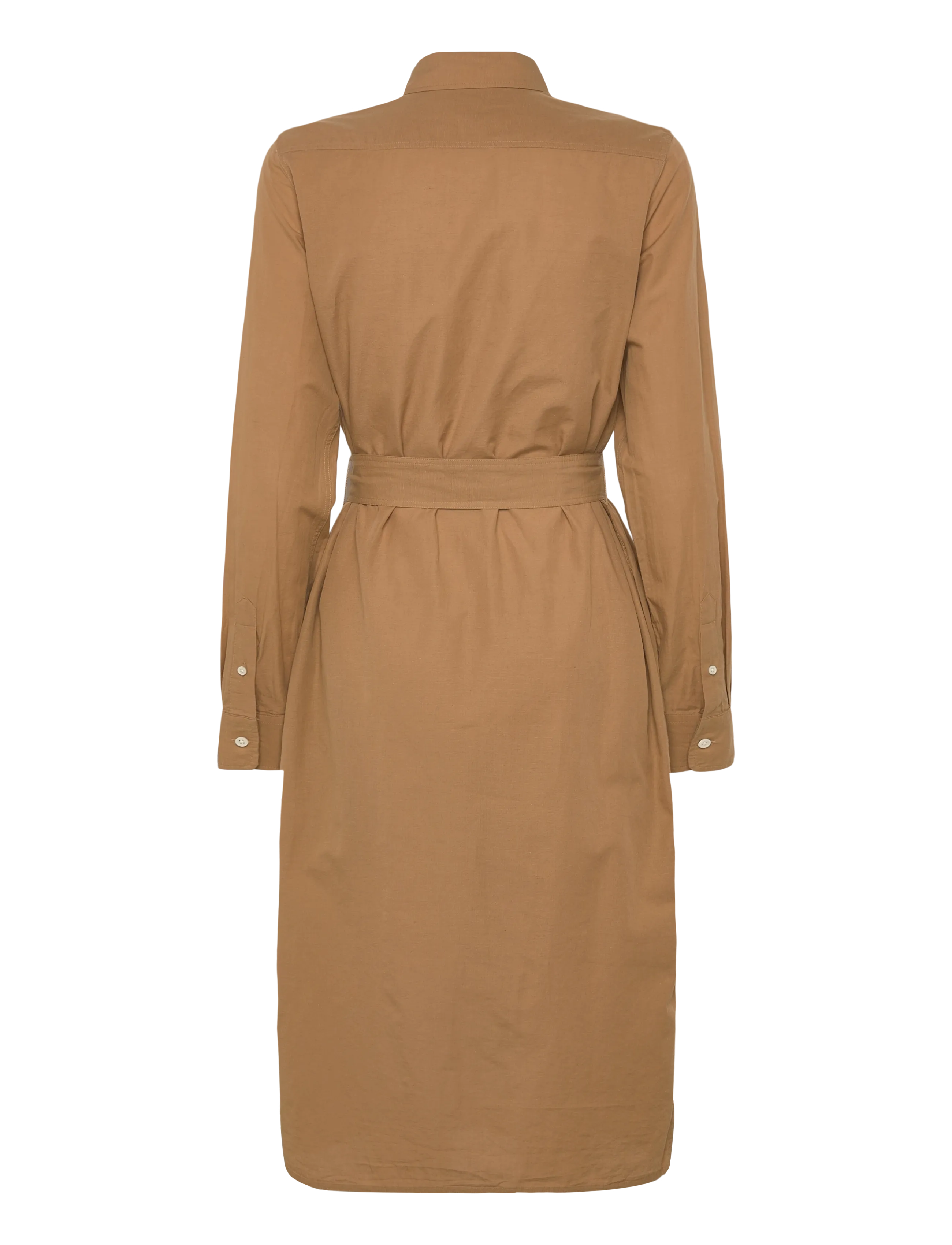 Polo Ralph Lauren - Cotton-Linen Belted Shirtdress - skjortekjoler - classic camel - 1