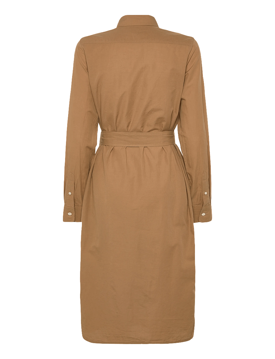 Polo Ralph Lauren - Cotton-Linen Belted Shirtdress - skjortekjoler - classic camel - 1