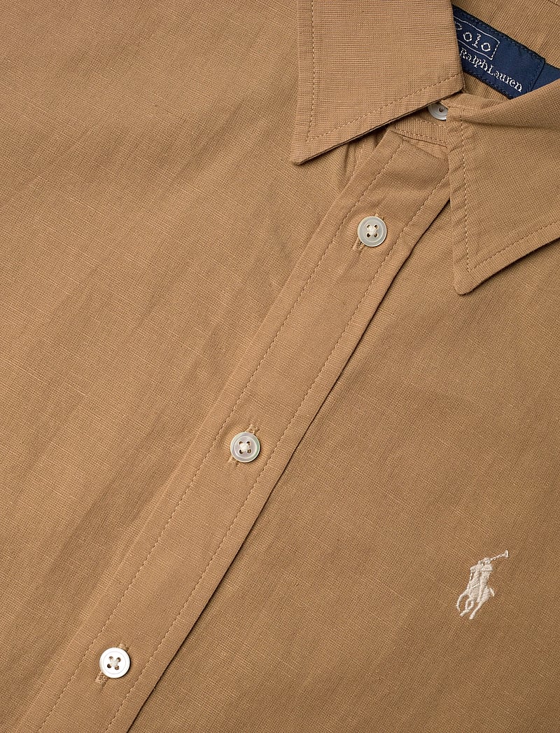 Polo Ralph Lauren - 70/1 COTTON/LINEN-WVN-DRESSES - skjortklänningar - classic camel - 2