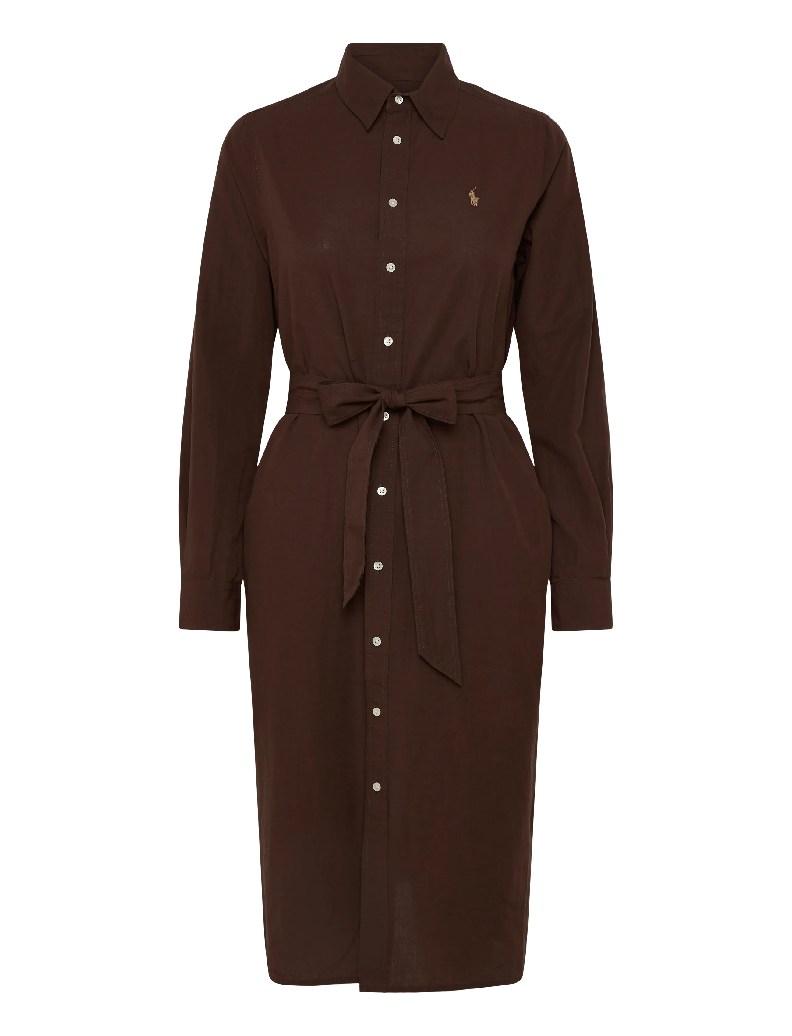 Polo Ralph Lauren 70/1 COTTON/LINEN-WVN-DRESSES - Kjoler - DARK BROWN / brown