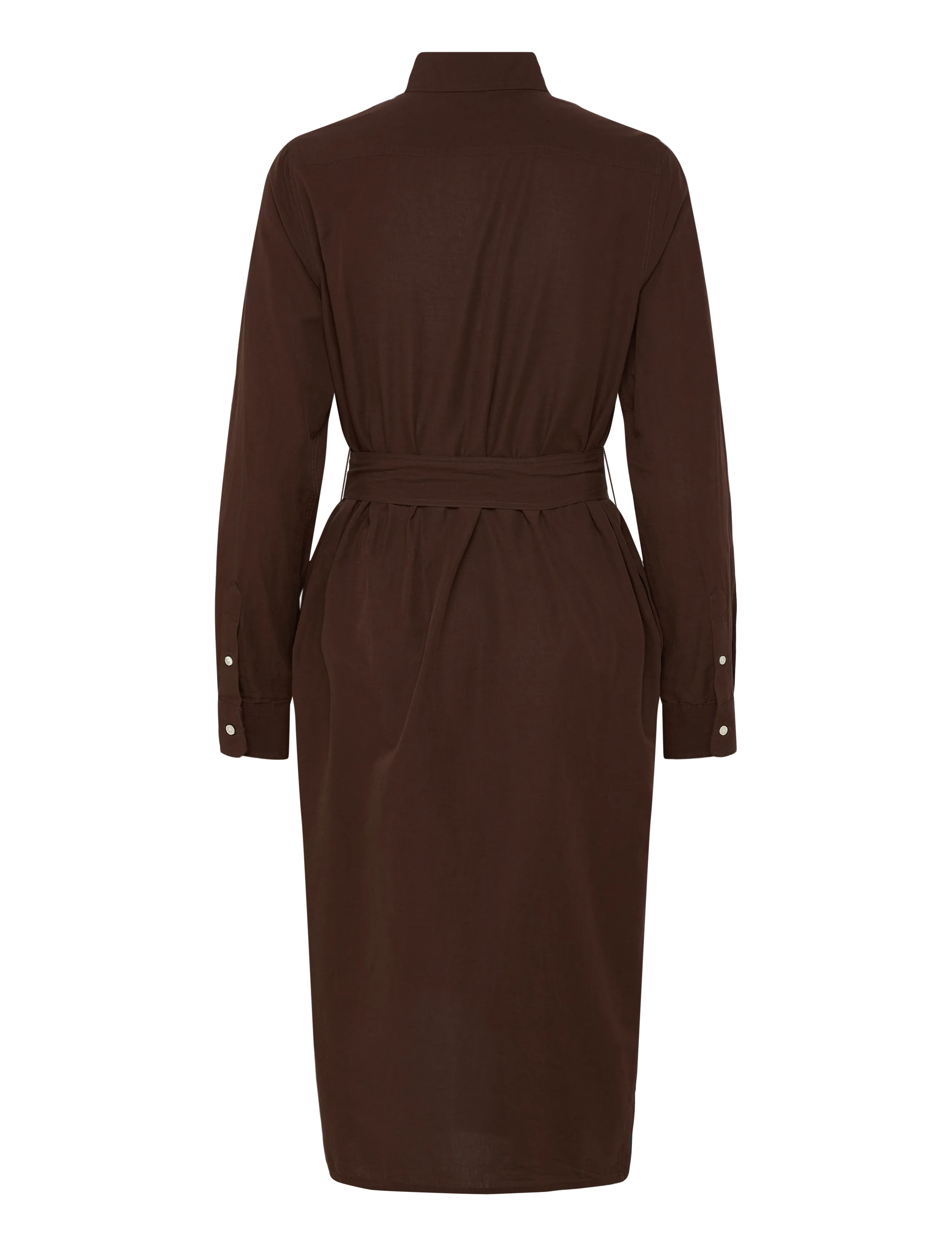Polo Ralph Lauren - Cotton-Linen Belted Shirtdress - robes chemises - dark brown - 1