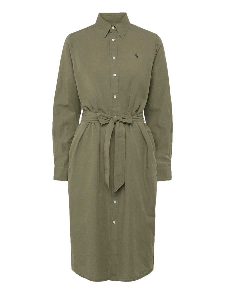 Polo Ralph Lauren - Cotton-Linen Belted Shirtdress - robes chemises - supply olive - 1