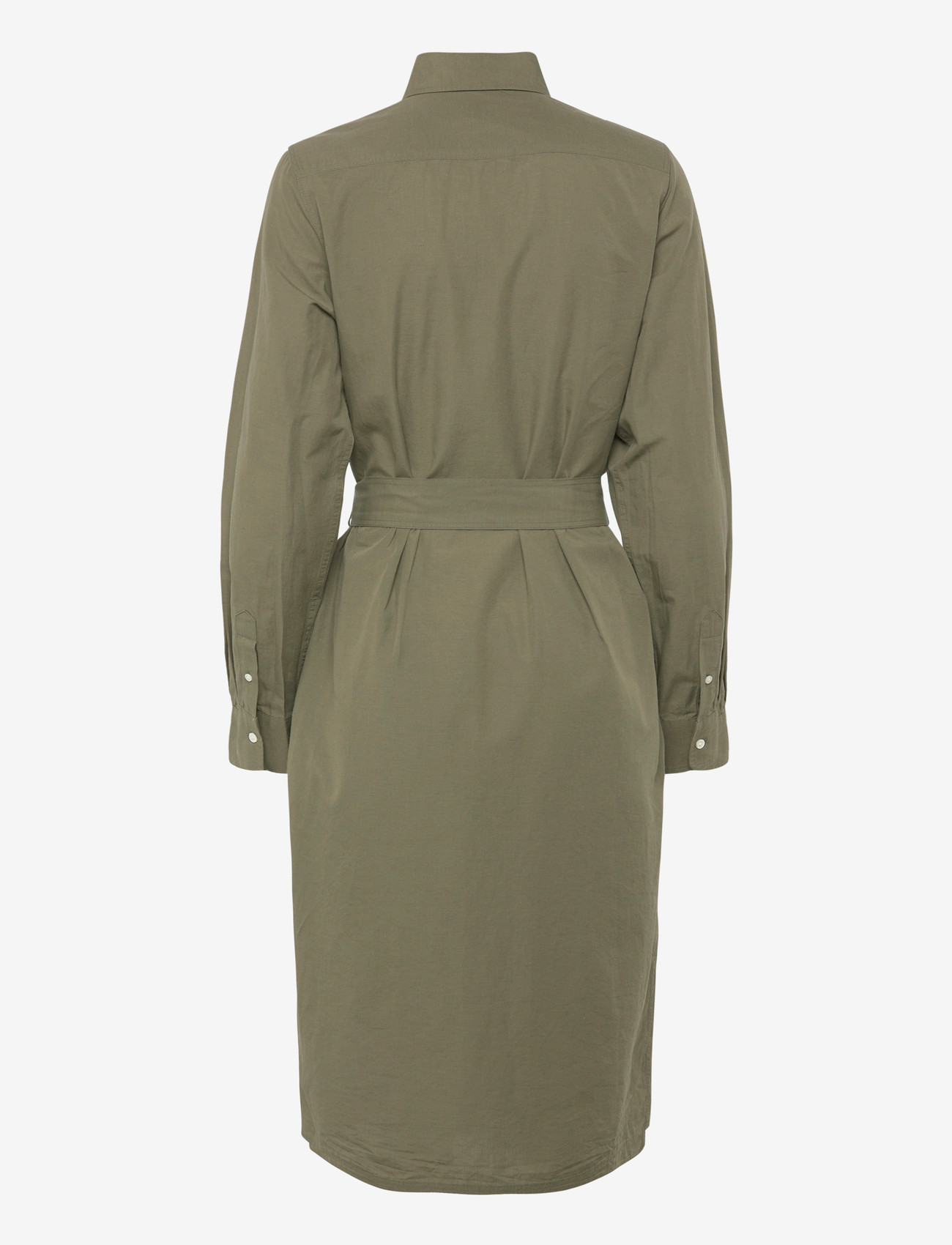 Polo Ralph Lauren - Cotton-Linen Belted Shirtdress - skjortklänningar - supply olive - 1
