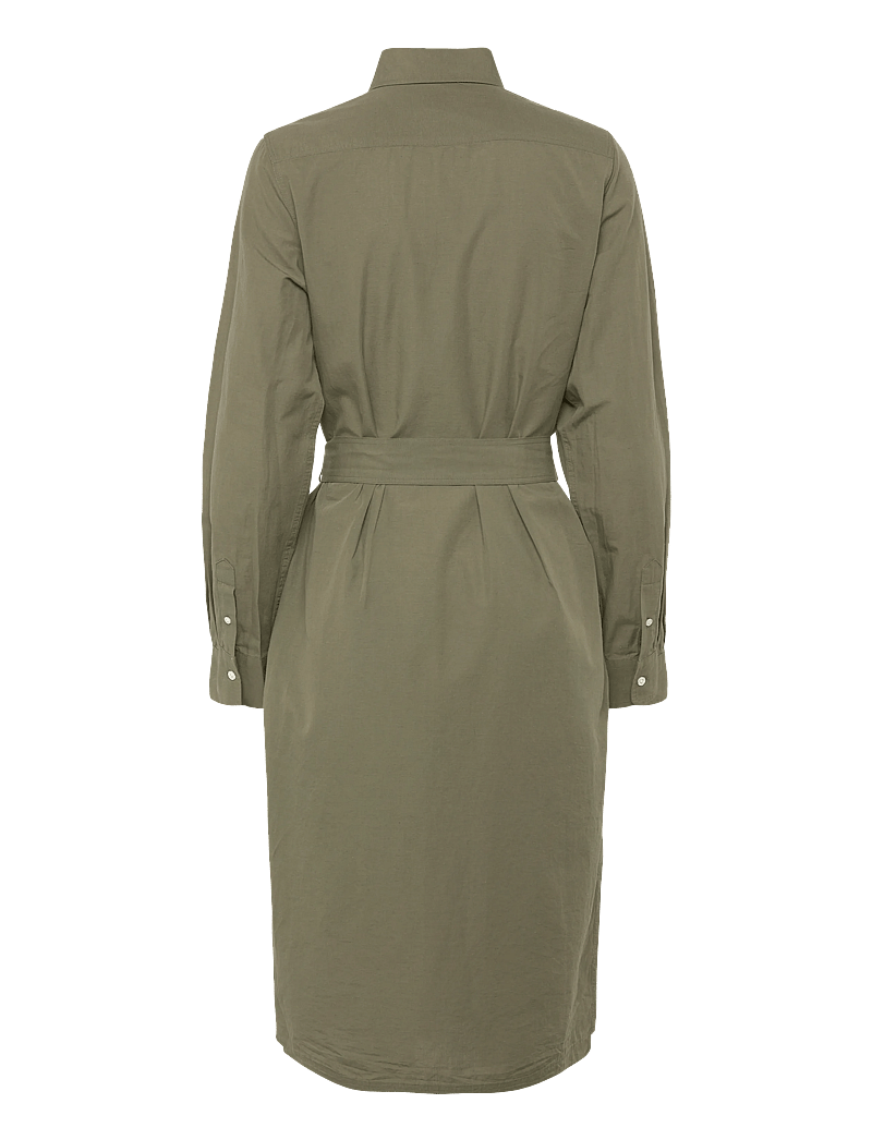 Polo Ralph Lauren - Cotton-Linen Belted Shirtdress - skjortklänningar - supply olive - 1