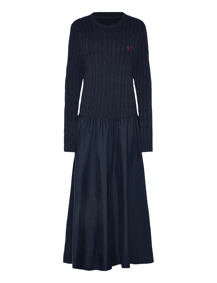 Polo Ralph Lauren - CTN/60/1 CTN POPLN-WVN-DRESSES - knitted dresses - hunter navy - 1