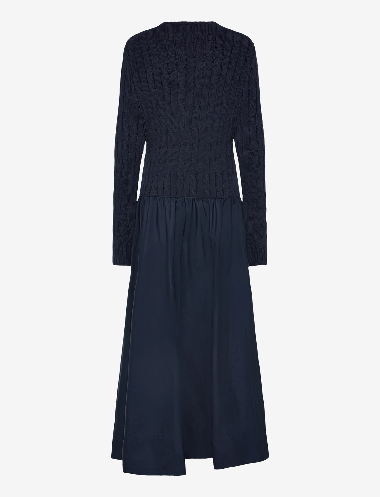 Polo Ralph Lauren - Cable-Knit Bodice Cotton Dress - maxi dresses - hunter navy - 1