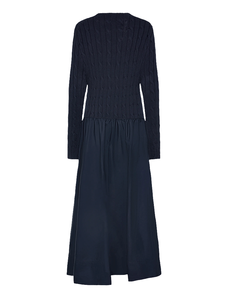 Polo Ralph Lauren - Cable-Knit Bodice Cotton Dress - maxi dresses - hunter navy - 1