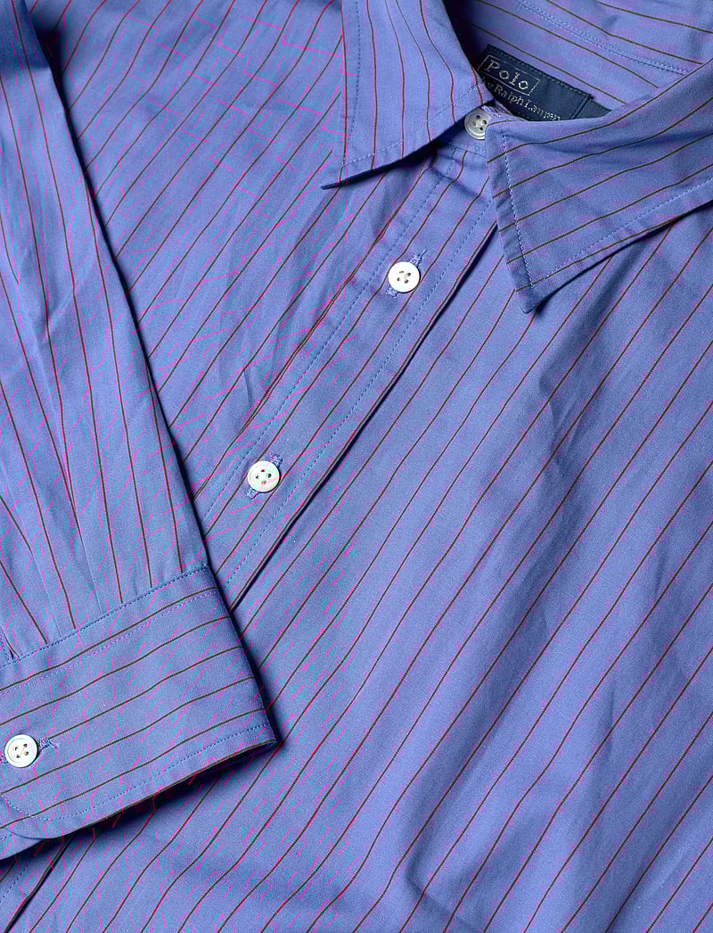 Polo Ralph Lauren - Striped Cotton Shirtdress - midi dresses - 1970 blue-red - 2