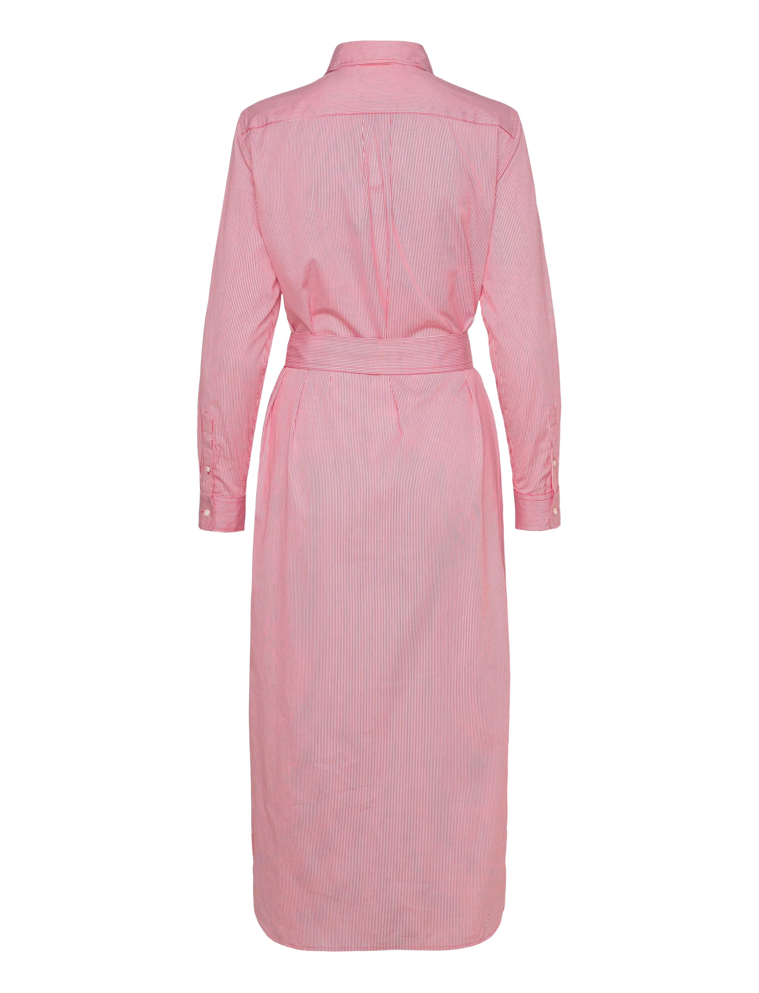 Polo Ralph Lauren - Belted Striped Cotton Shirtdress - robes chemises - 2000a red white - 2