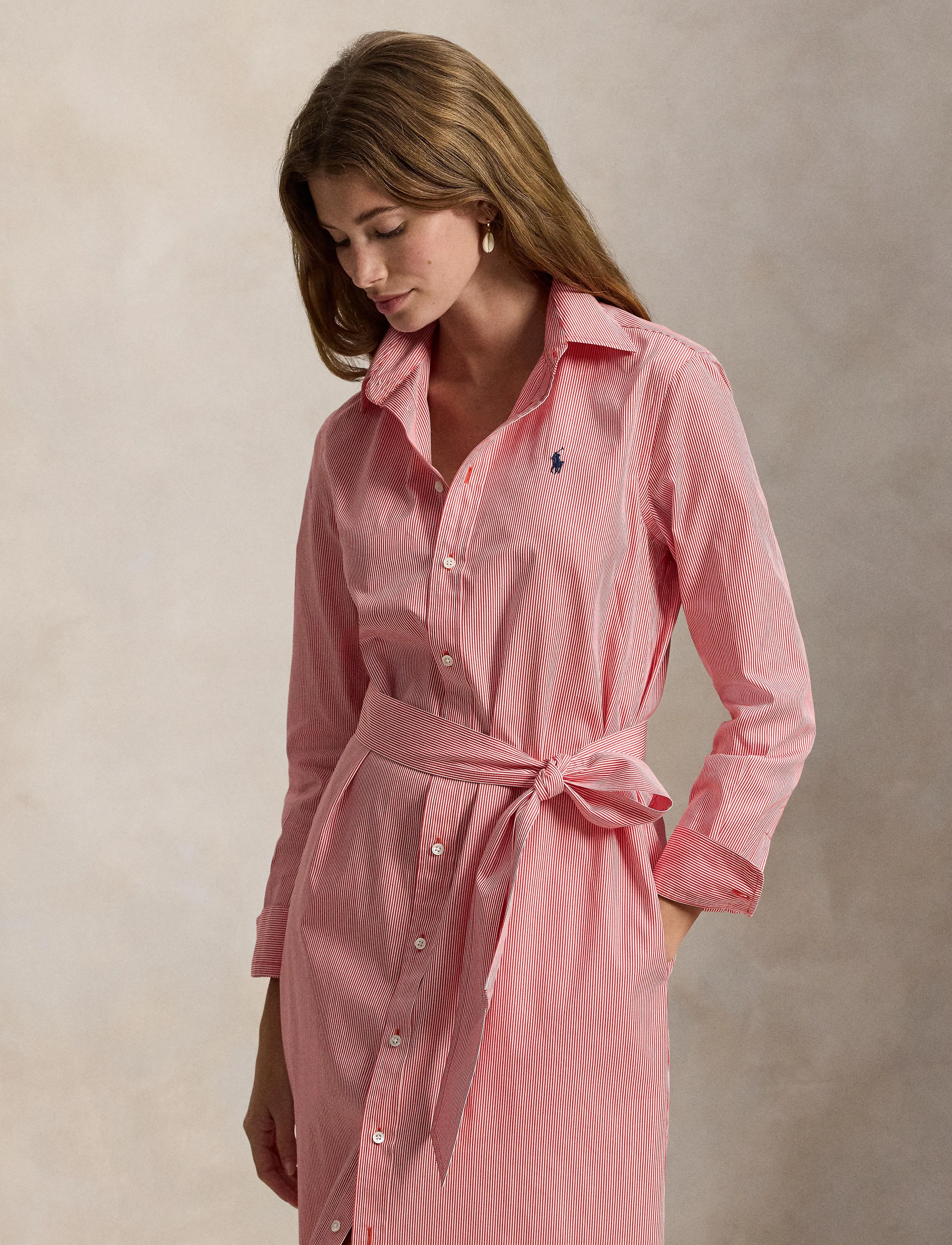 Polo Ralph Lauren 120/2 YD COTTON PW-WVN-DRESSES - Polo Ralph Lauren - 2000A RED WHITE / red