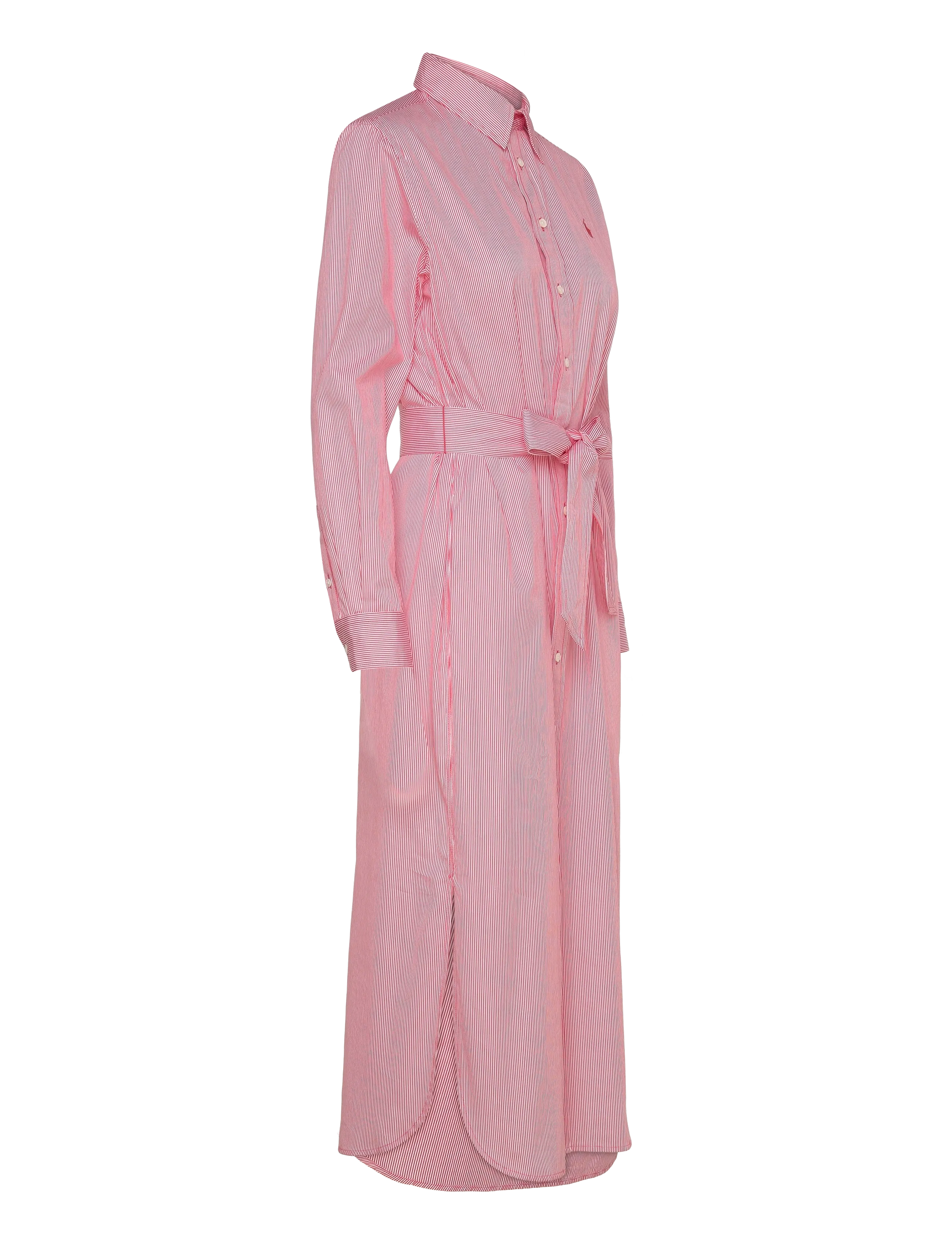Polo Ralph Lauren - Belted Striped Cotton Shirtdress - robes chemises - 2000a red white - 3
