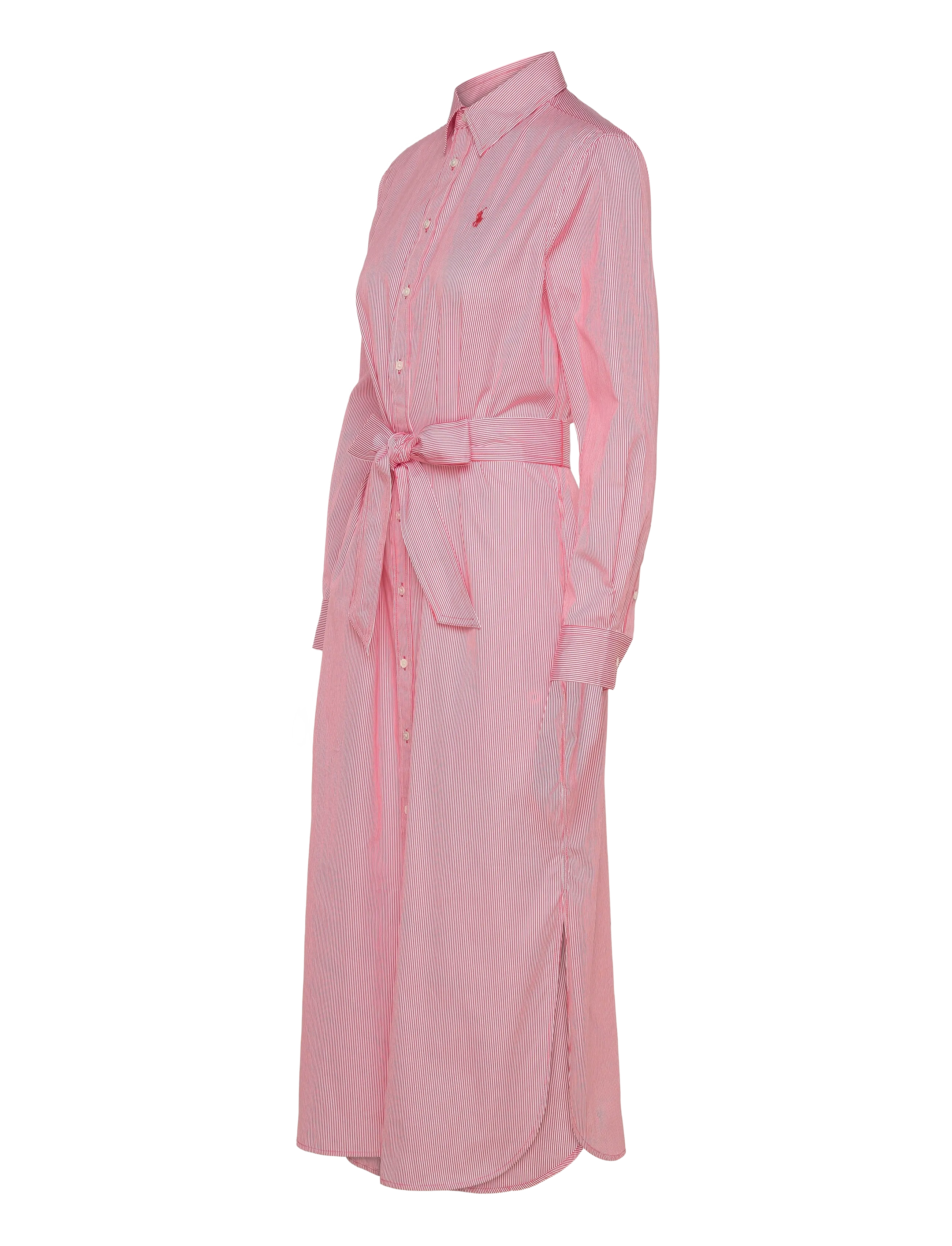 Polo Ralph Lauren - Belted Striped Cotton Shirtdress - robes chemises - 2000a red white - 4