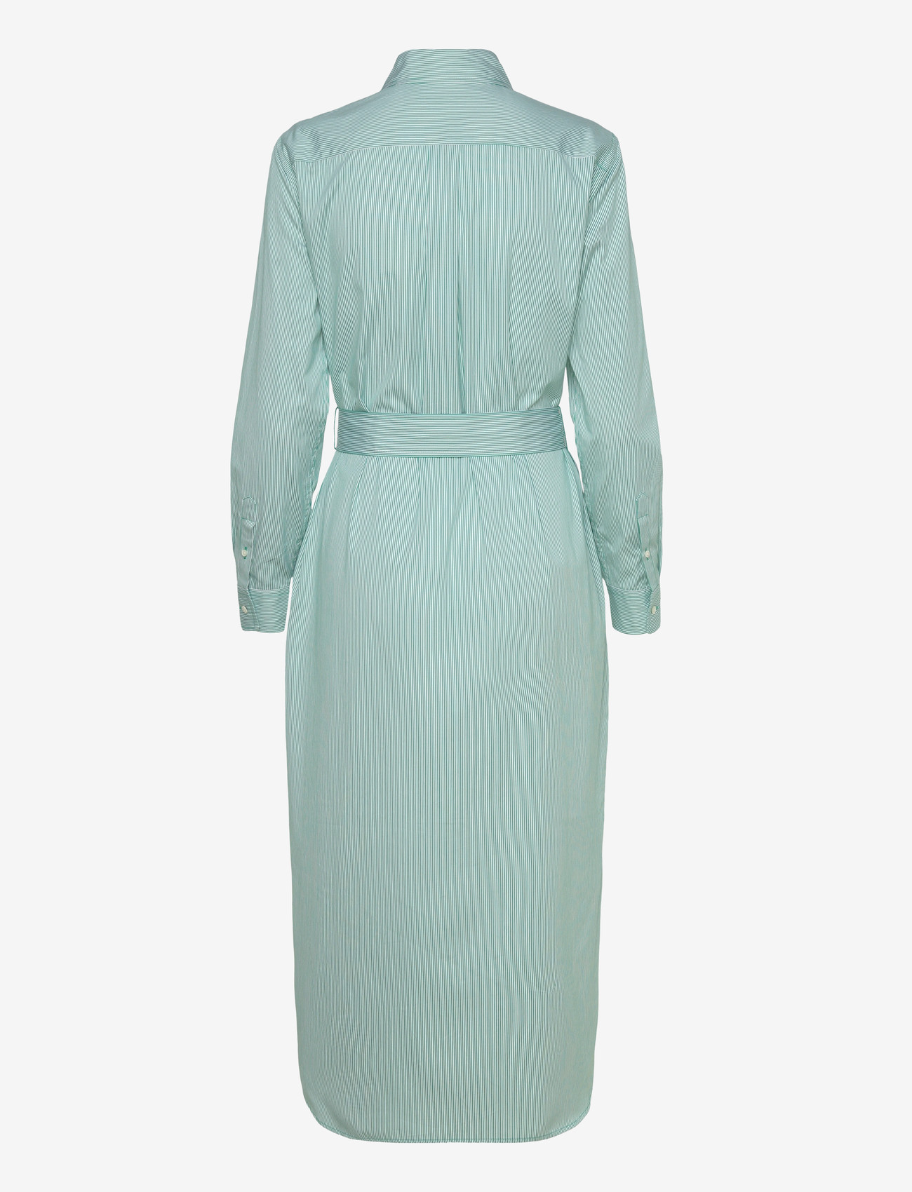 Polo Ralph Lauren - Belted Striped Cotton Shirtdress - skjortklänningar - 2000b green white - 1