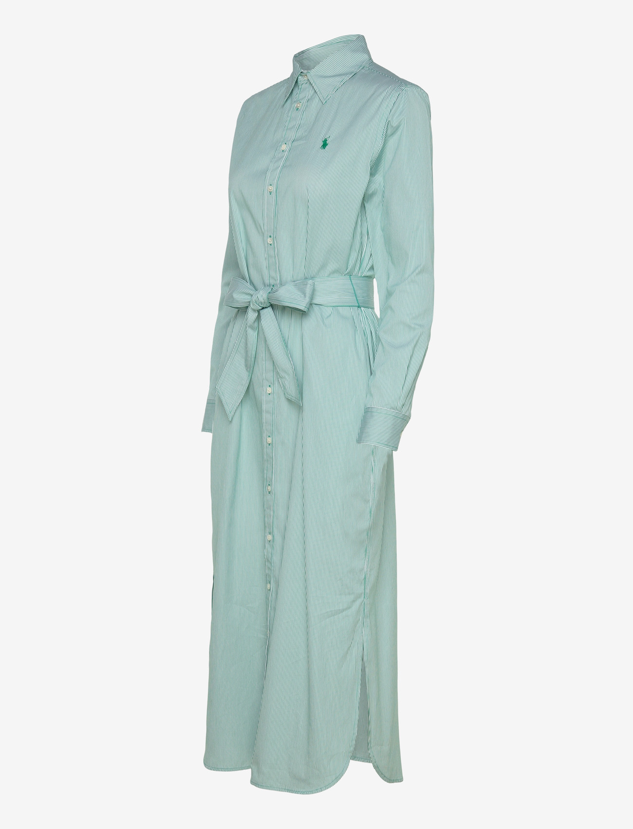 Polo Ralph Lauren - Belted Striped Cotton Shirtdress - skjortklänningar - 2000b green white - 3