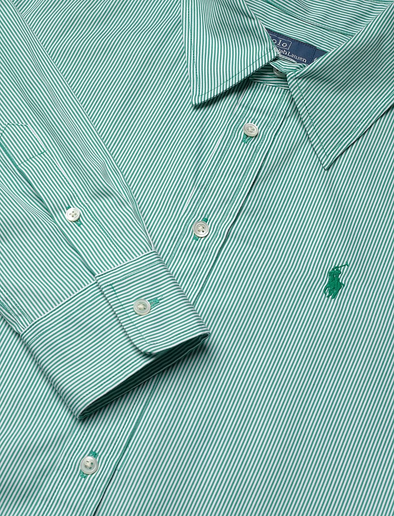 Polo Ralph Lauren - Belted Striped Cotton Shirtdress - skjortklänningar - 2000b green white - 4