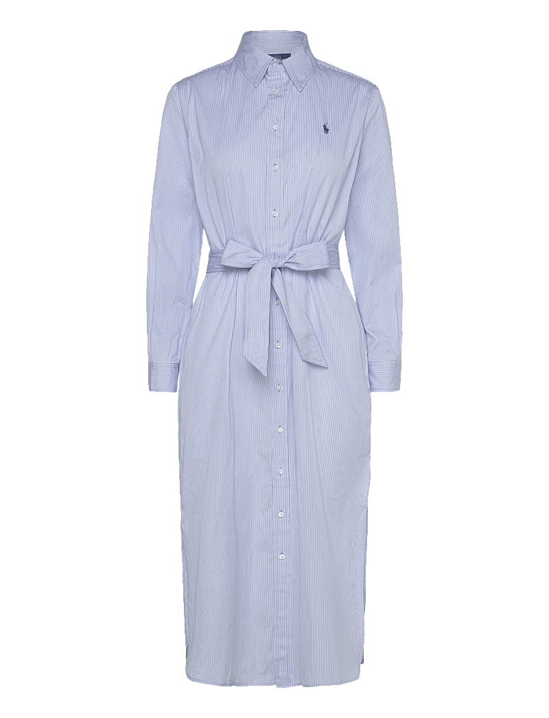 Polo Ralph Lauren - Belted Striped Cotton Shirtdress - midi dresses - 2000c medium blue - 0