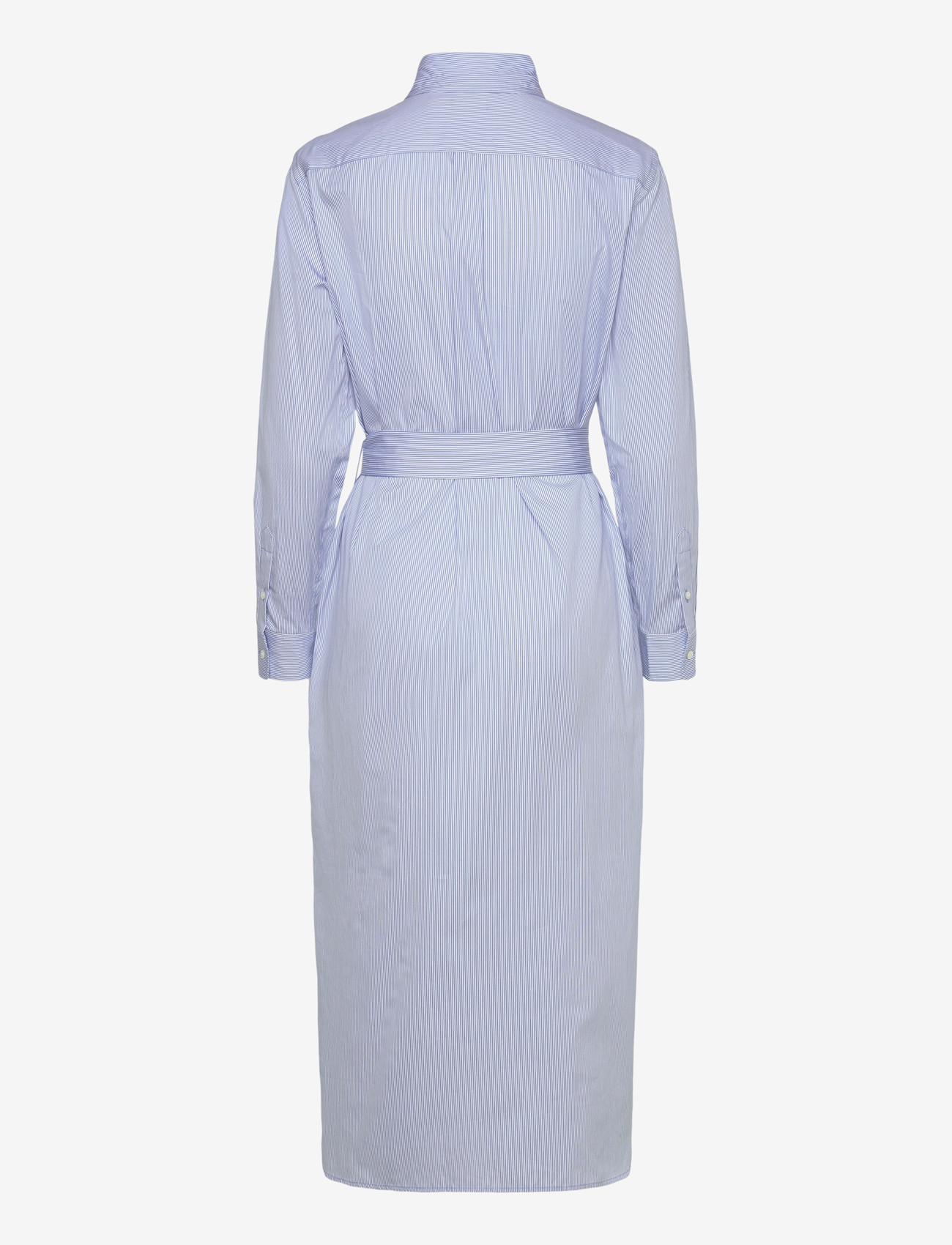 Polo Ralph Lauren - Belted Striped Cotton Shirtdress - midi dresses - 2000c medium blue - 1