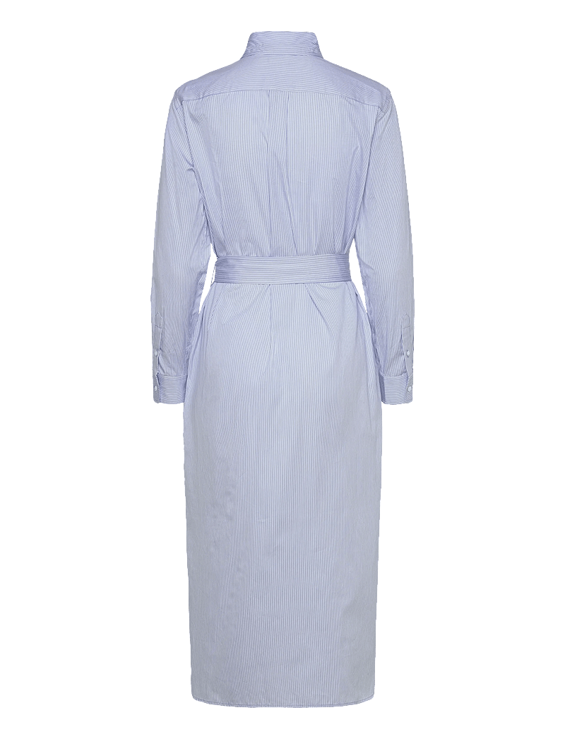 Polo Ralph Lauren - Belted Striped Cotton Shirtdress - midi dresses - 2000c medium blue - 1