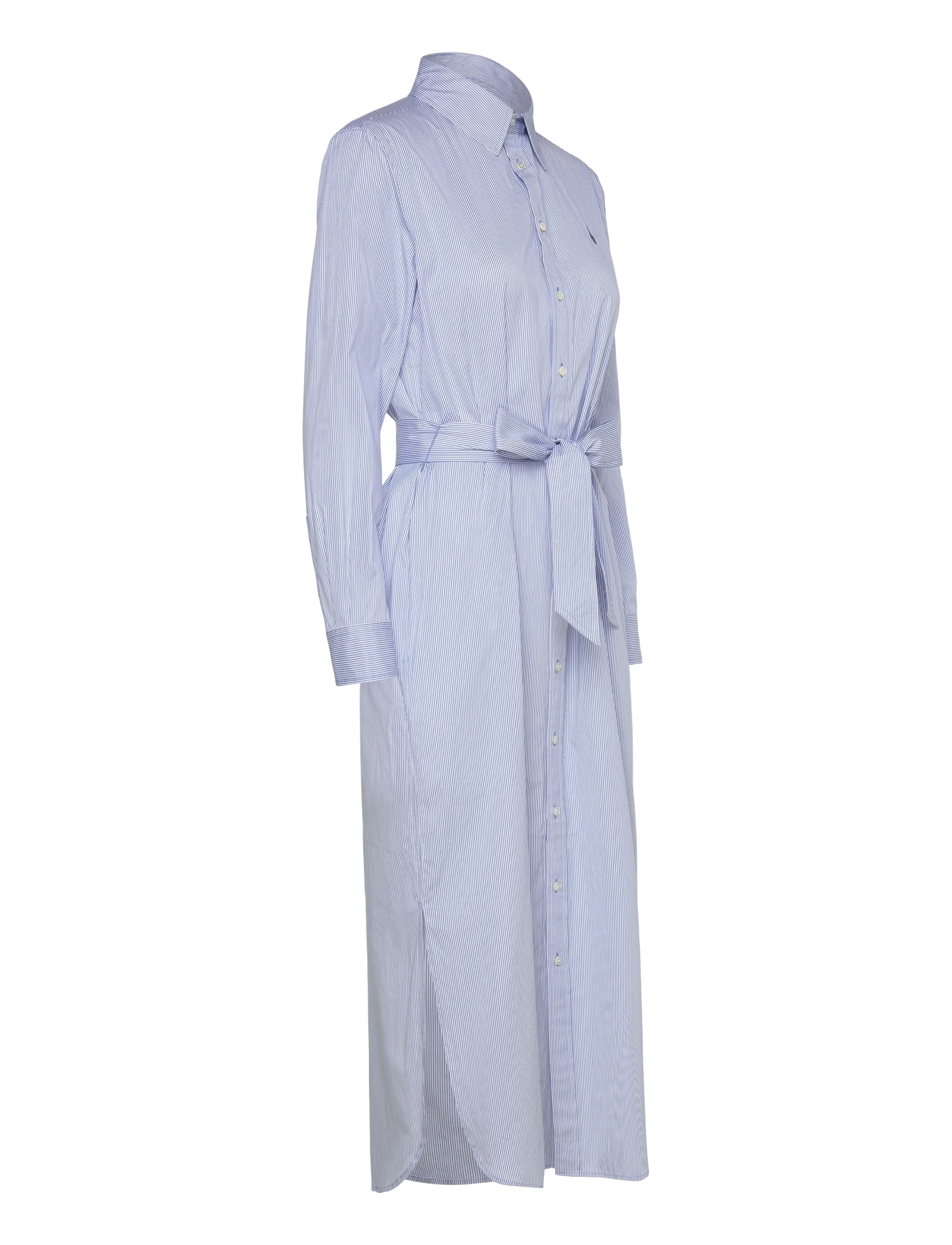 Polo Ralph Lauren - Belted Striped Cotton Shirtdress - robes chemises - 2000c medium blue - 3