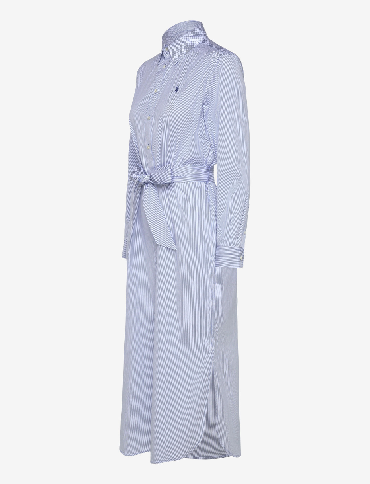 Polo Ralph Lauren - Belted Striped Cotton Shirtdress - midi dresses - 2000c medium blue - 3