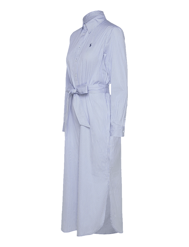 Polo Ralph Lauren - Belted Striped Cotton Shirtdress - midi dresses - 2000c medium blue - 3