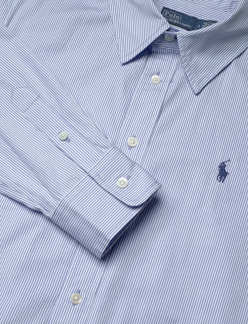 Polo Ralph Lauren - Belted Striped Cotton Shirtdress - midi dresses - 2000c medium blue - 4