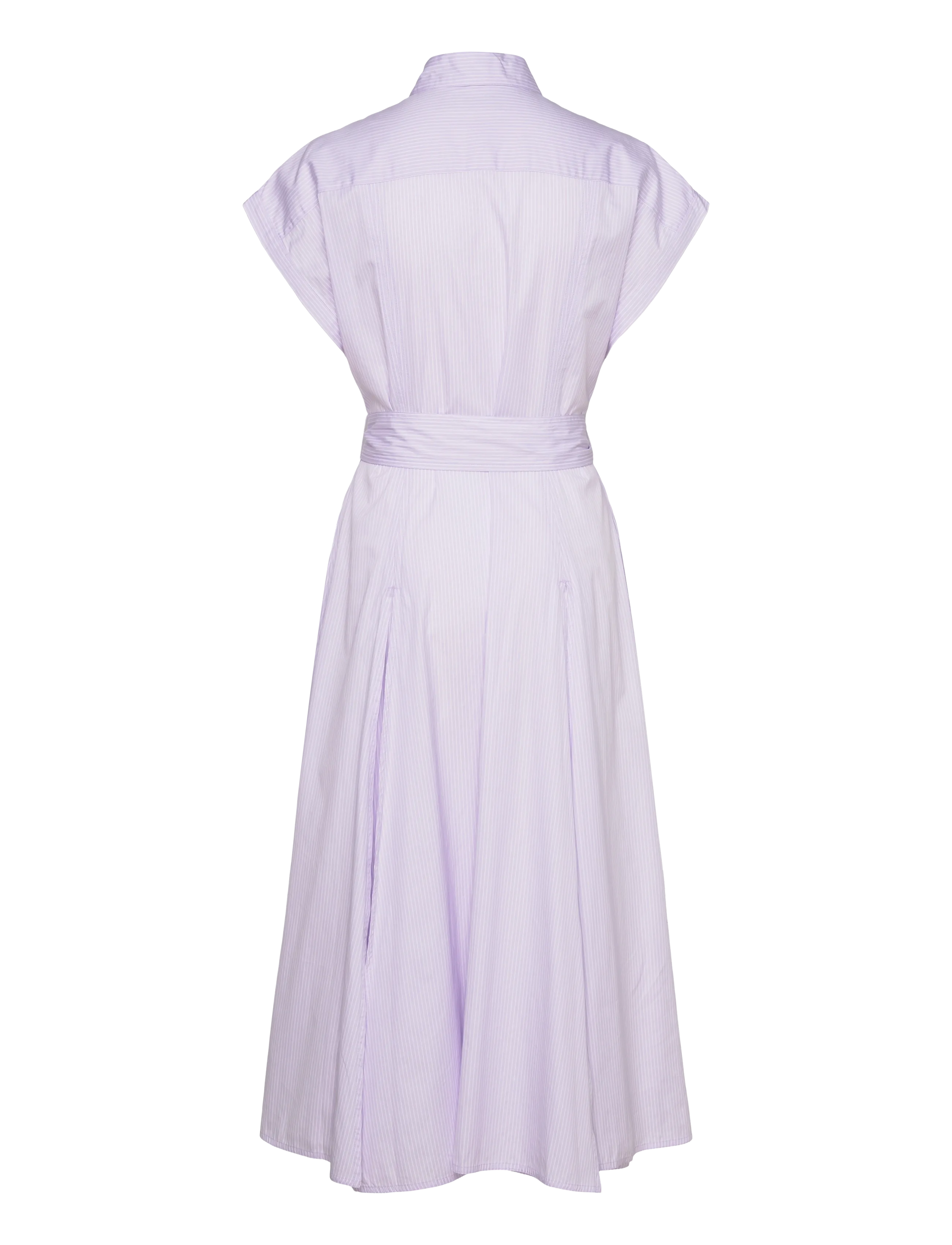 Polo Ralph Lauren - Striped Belted Cotton Dress - 1997 purple white - 2