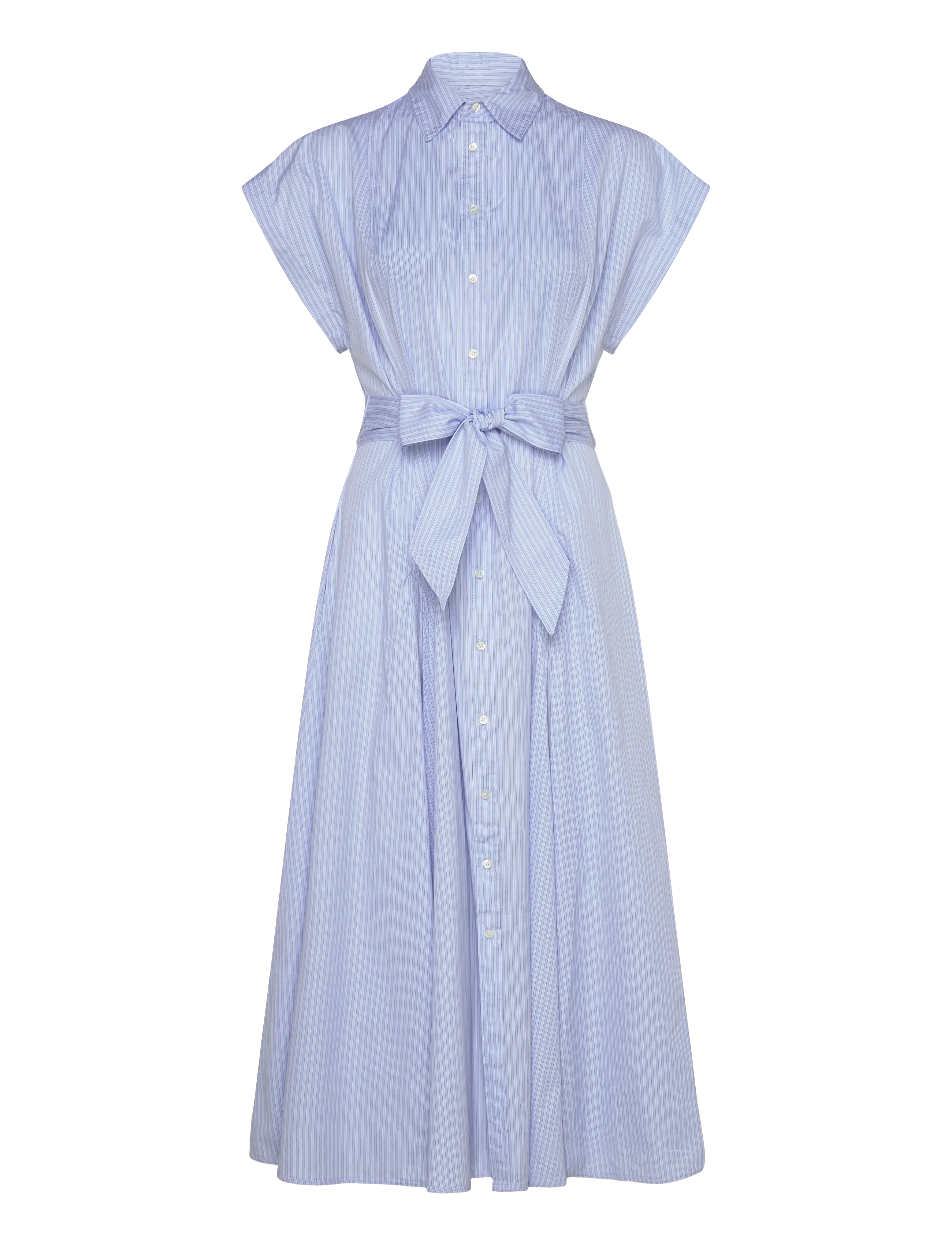 Polo Ralph Lauren Striped Belted Cotton Dress - Midi Dresses - 2004 BLUE MULTI S / blue