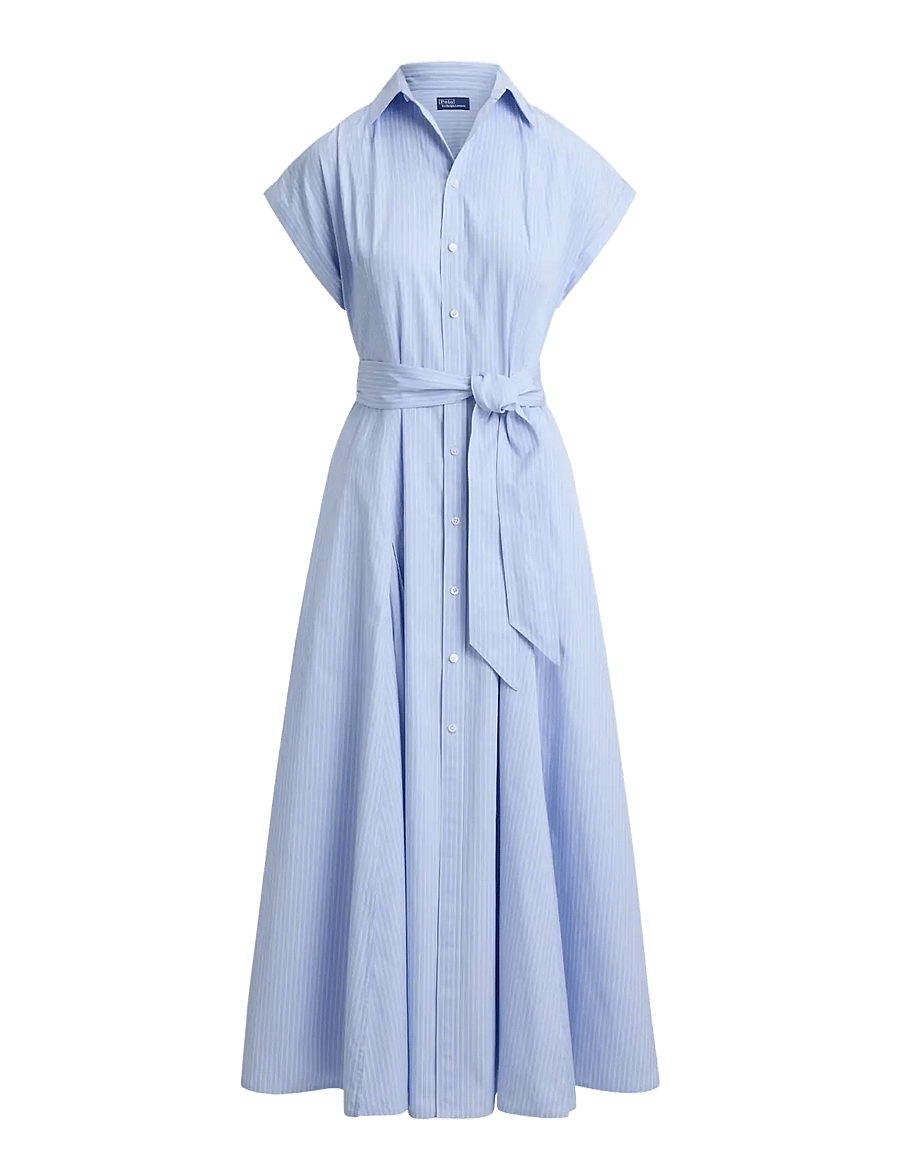 Polo Ralph Lauren - Striped Belted Cotton Dress - 2004 blue multi s - 1