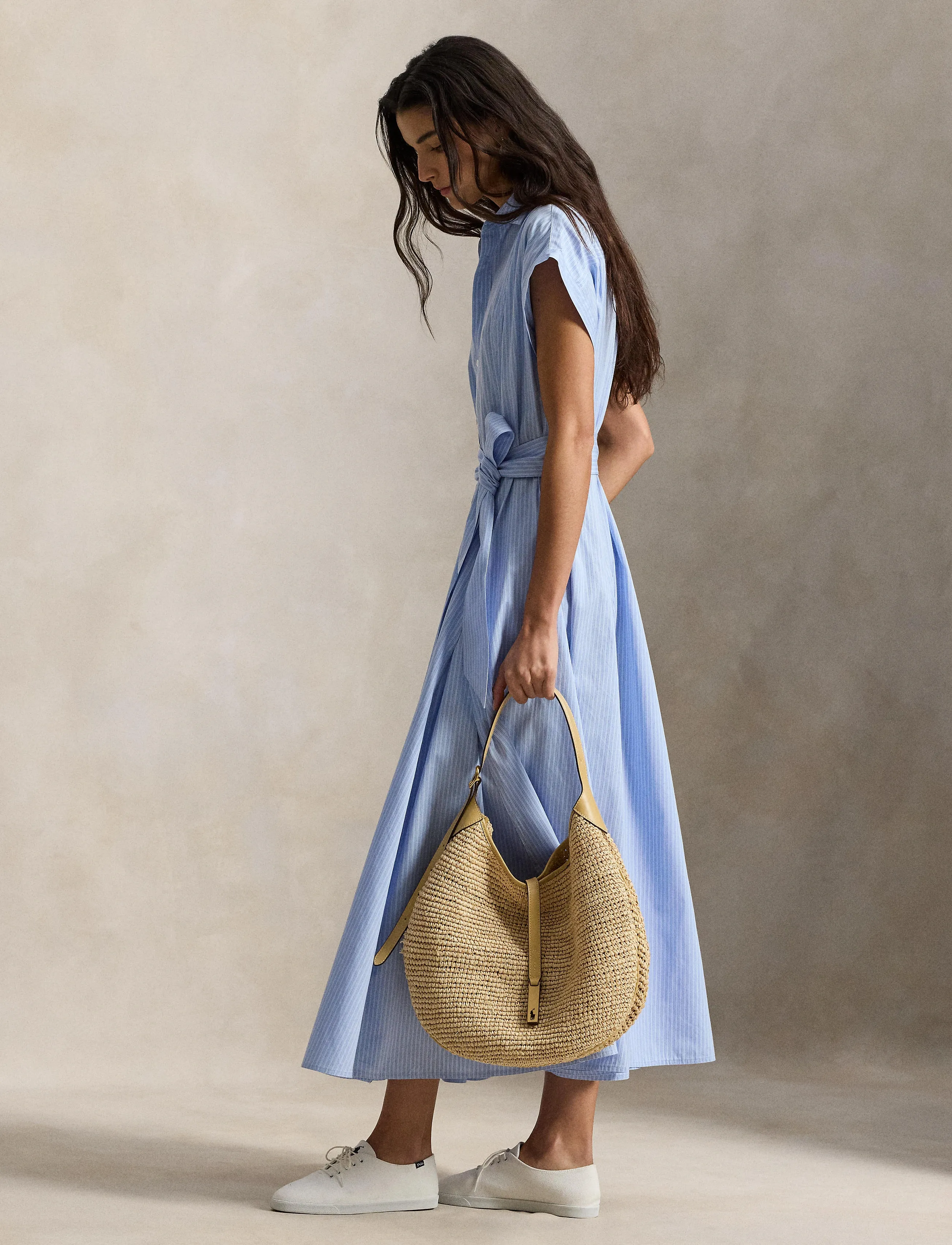 Polo Ralph Lauren - Striped Belted Cotton Dress - 2004 blue multi s - 5
