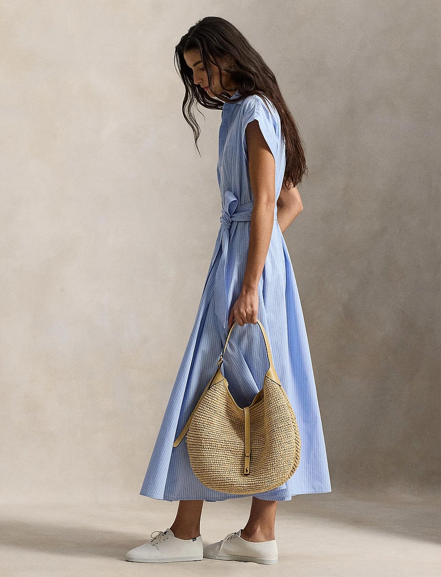 Polo Ralph Lauren - Striped Belted Cotton Dress - 2004 blue multi s - 5