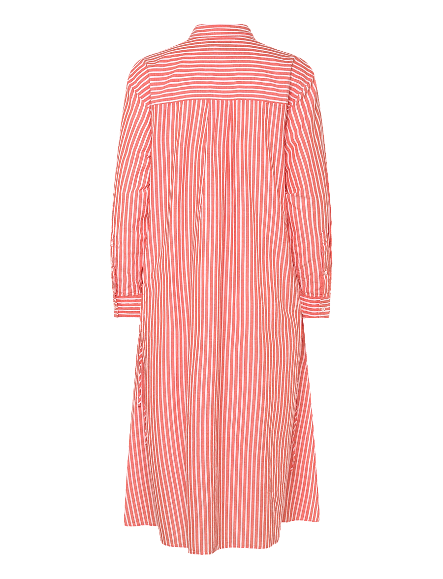 Polo Ralph Lauren - Striped Cotton-Linen Drawcord Shirtdress - marškinių tipo suknelės - orange/white - 2