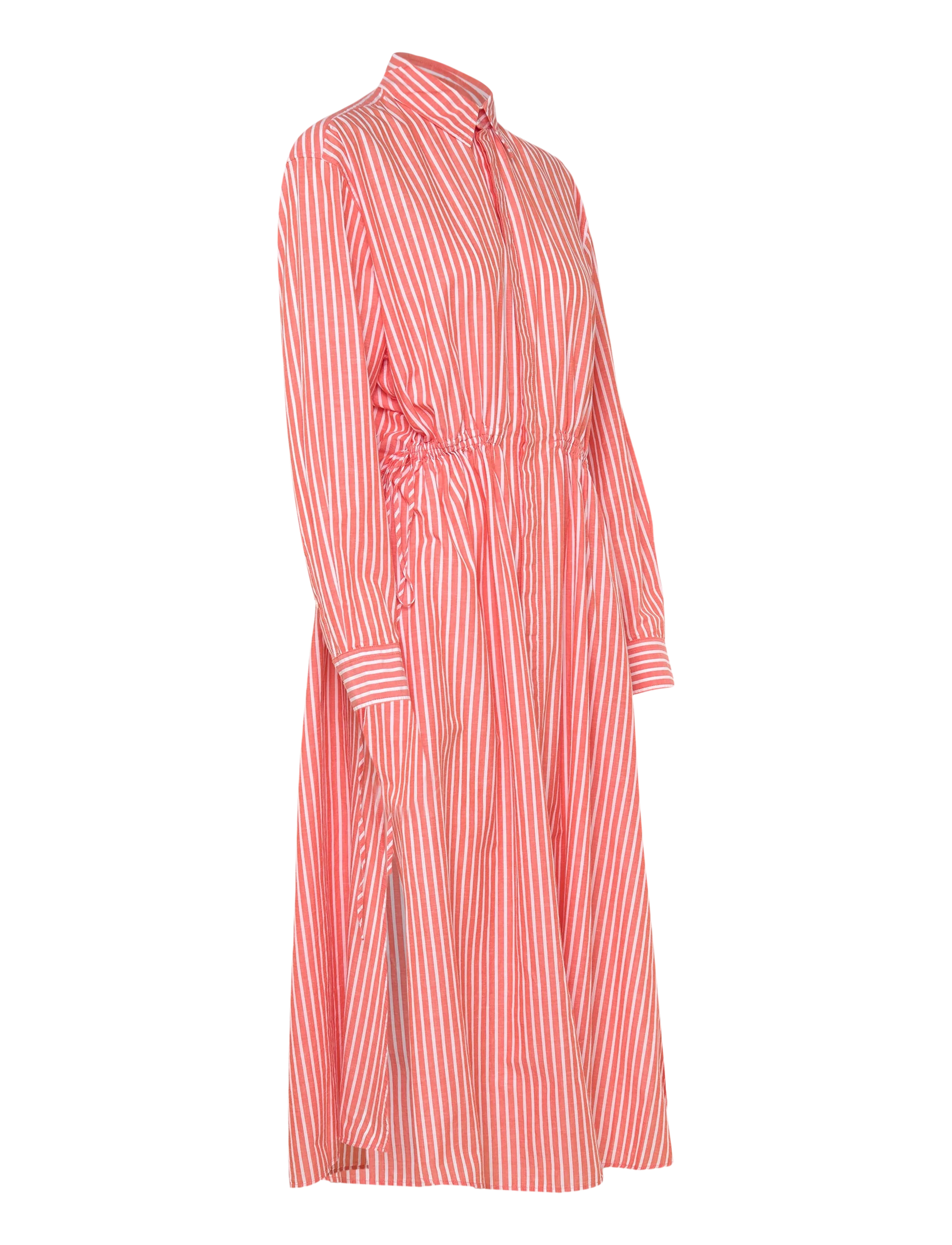 Polo Ralph Lauren - Striped Cotton-Linen Drawcord Shirtdress - marškinių tipo suknelės - orange/white - 3