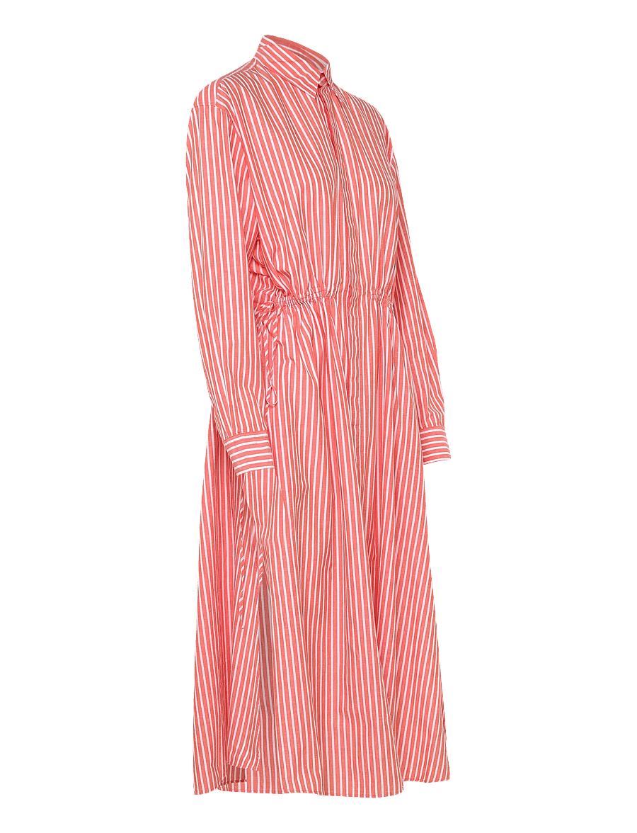 Polo Ralph Lauren - Striped Cotton-Linen Drawcord Shirtdress - marškinių tipo suknelės - orange/white - 3