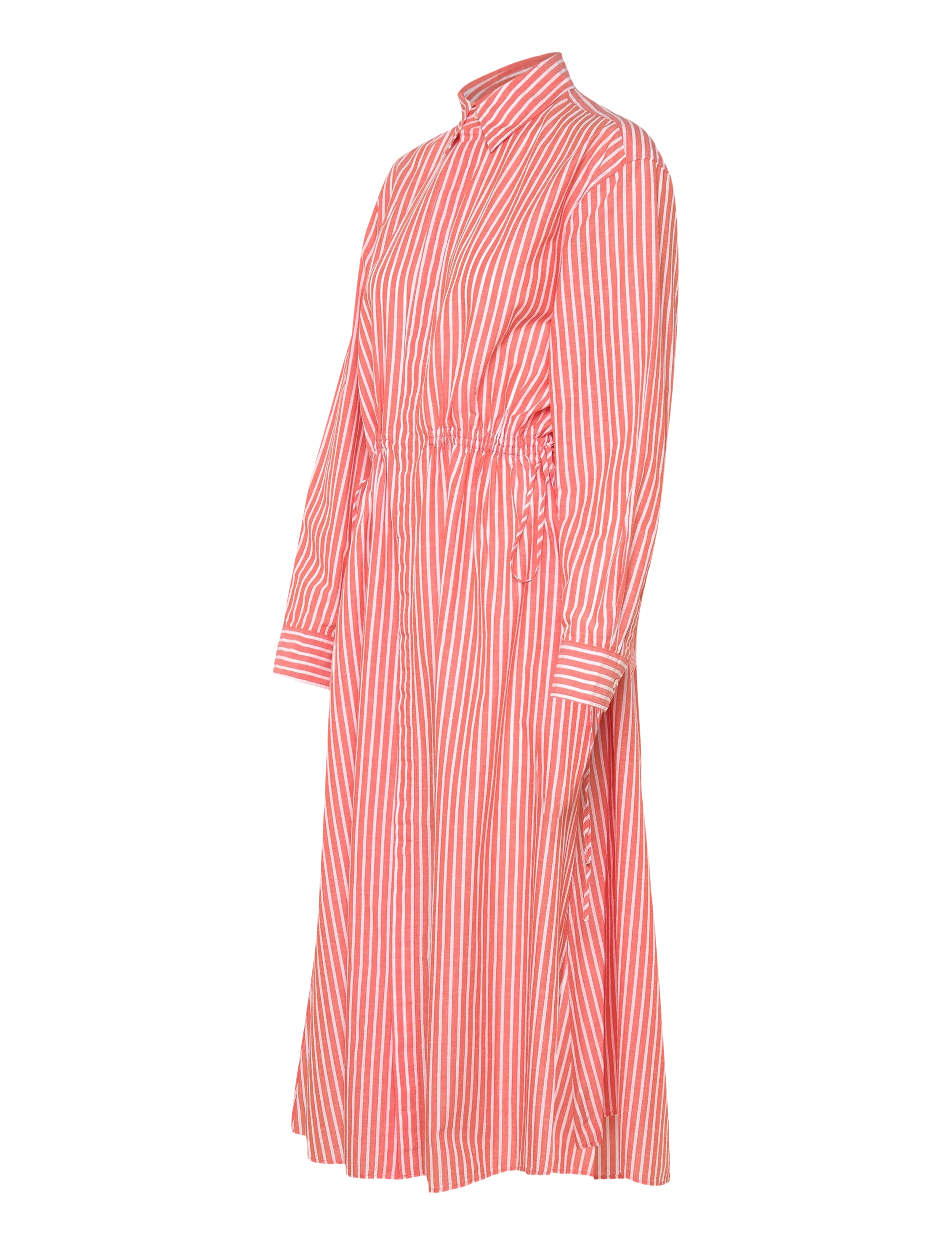 Polo Ralph Lauren - Striped Cotton-Linen Drawcord Shirtdress - marškinių tipo suknelės - orange/white - 4