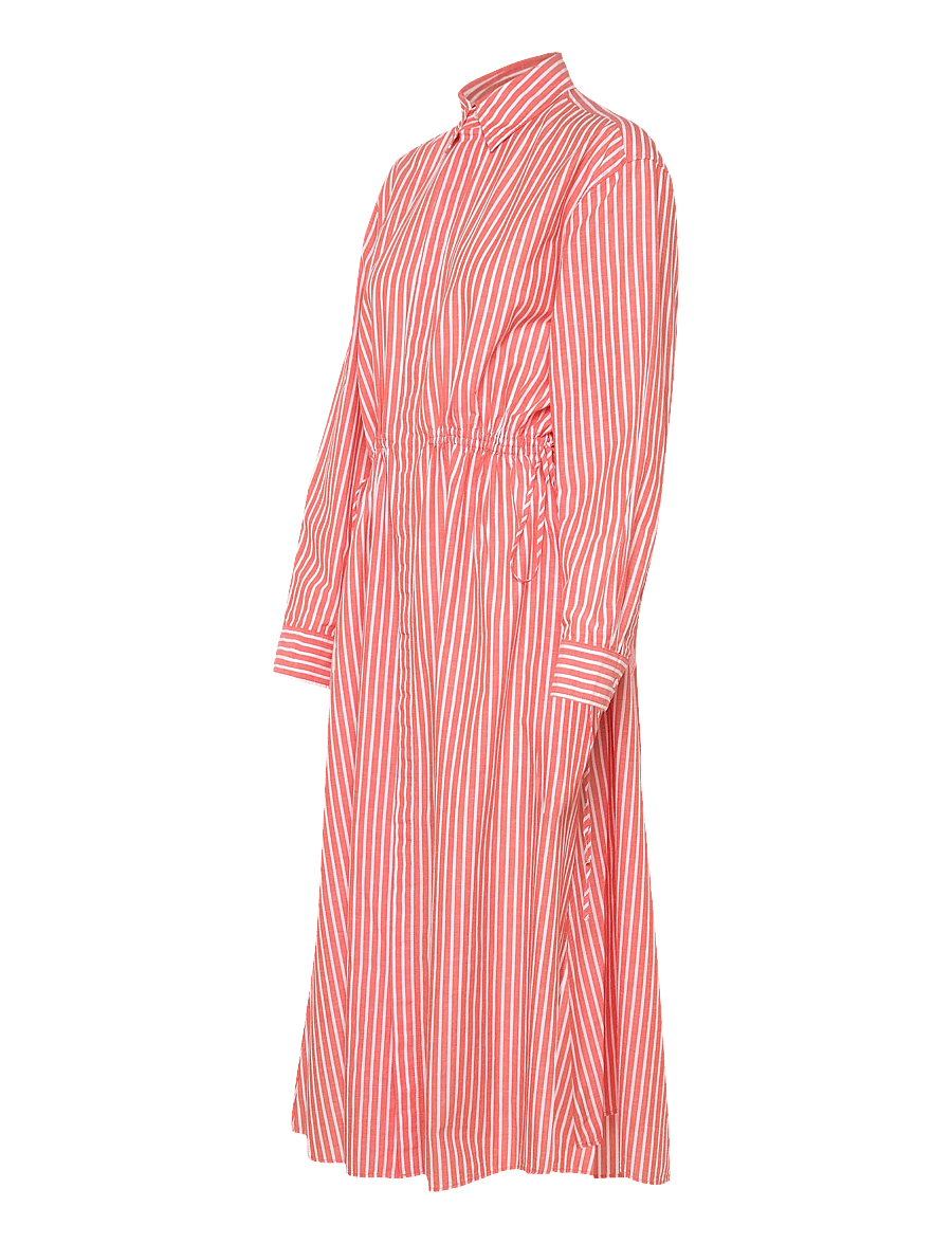 Polo Ralph Lauren - Striped Cotton-Linen Drawcord Shirtdress - marškinių tipo suknelės - orange/white - 4