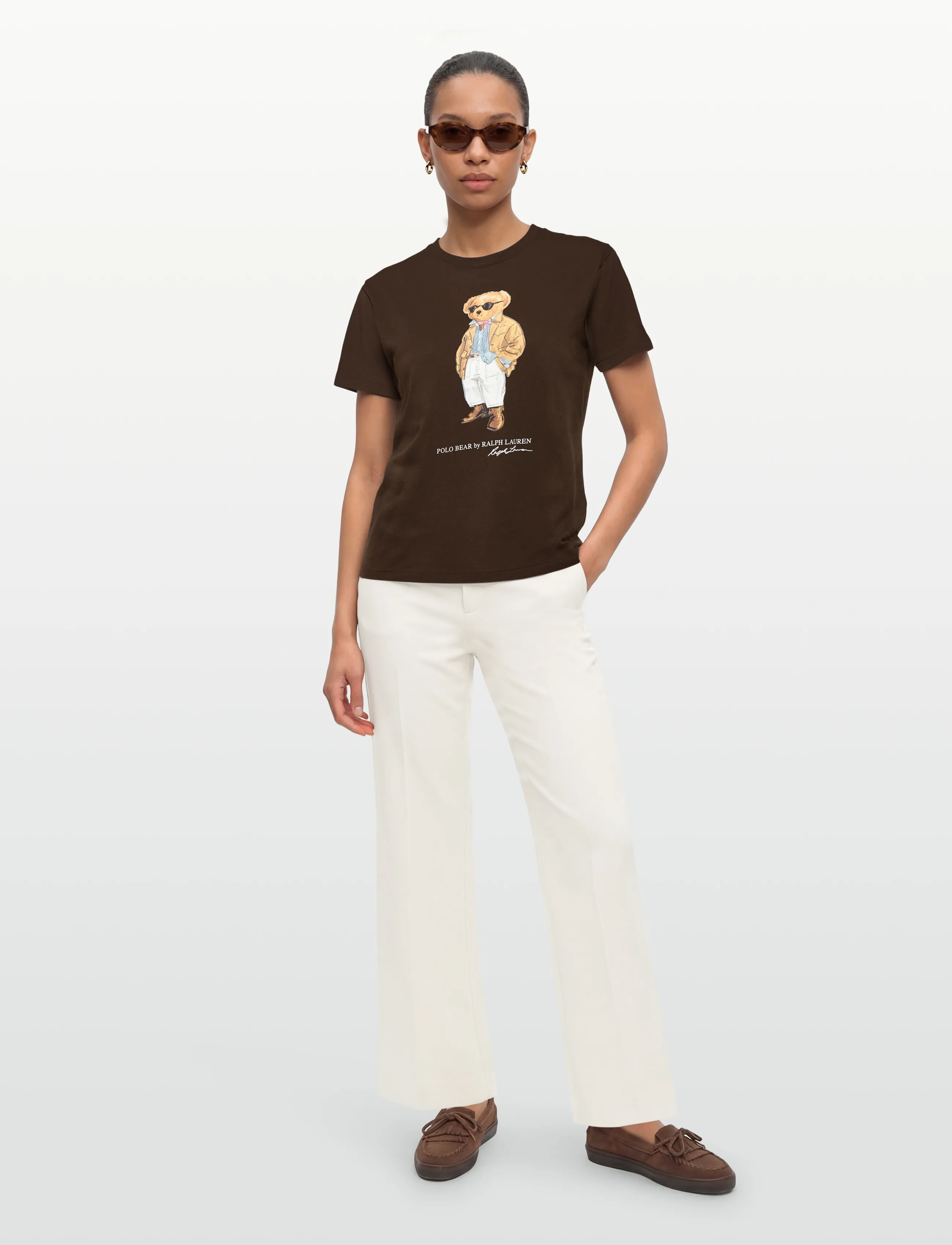 Polo Ralph Lauren 40/1 VNTG CTN JSY-KNT-T-SHIRT - T-Shirts & Tops - DARK BROWN / brown