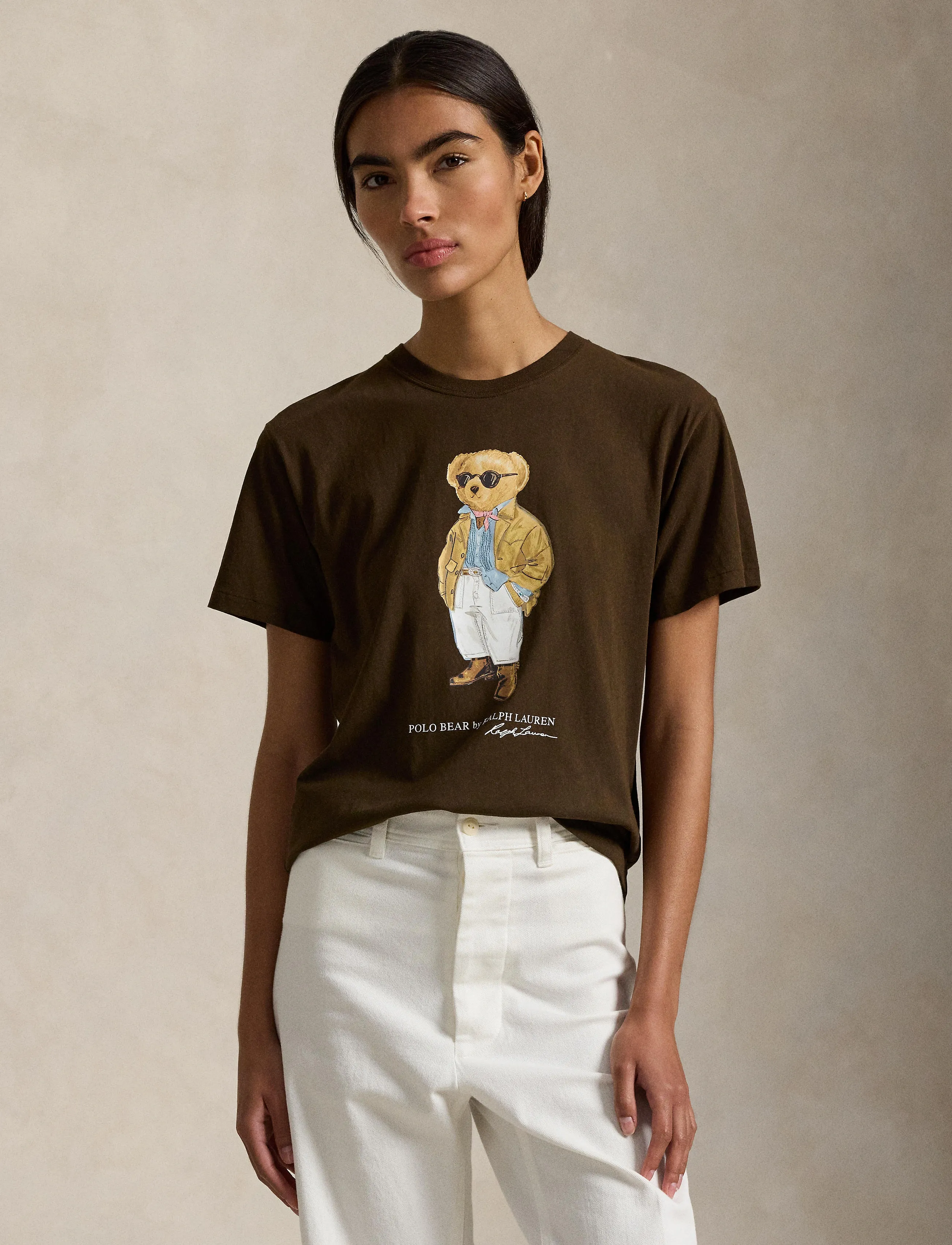 Polo Ralph Lauren 40/1 VNTG CTN JSY-KNT-T-SHIRT - T-Shirts & Tops - DARK BROWN / brown