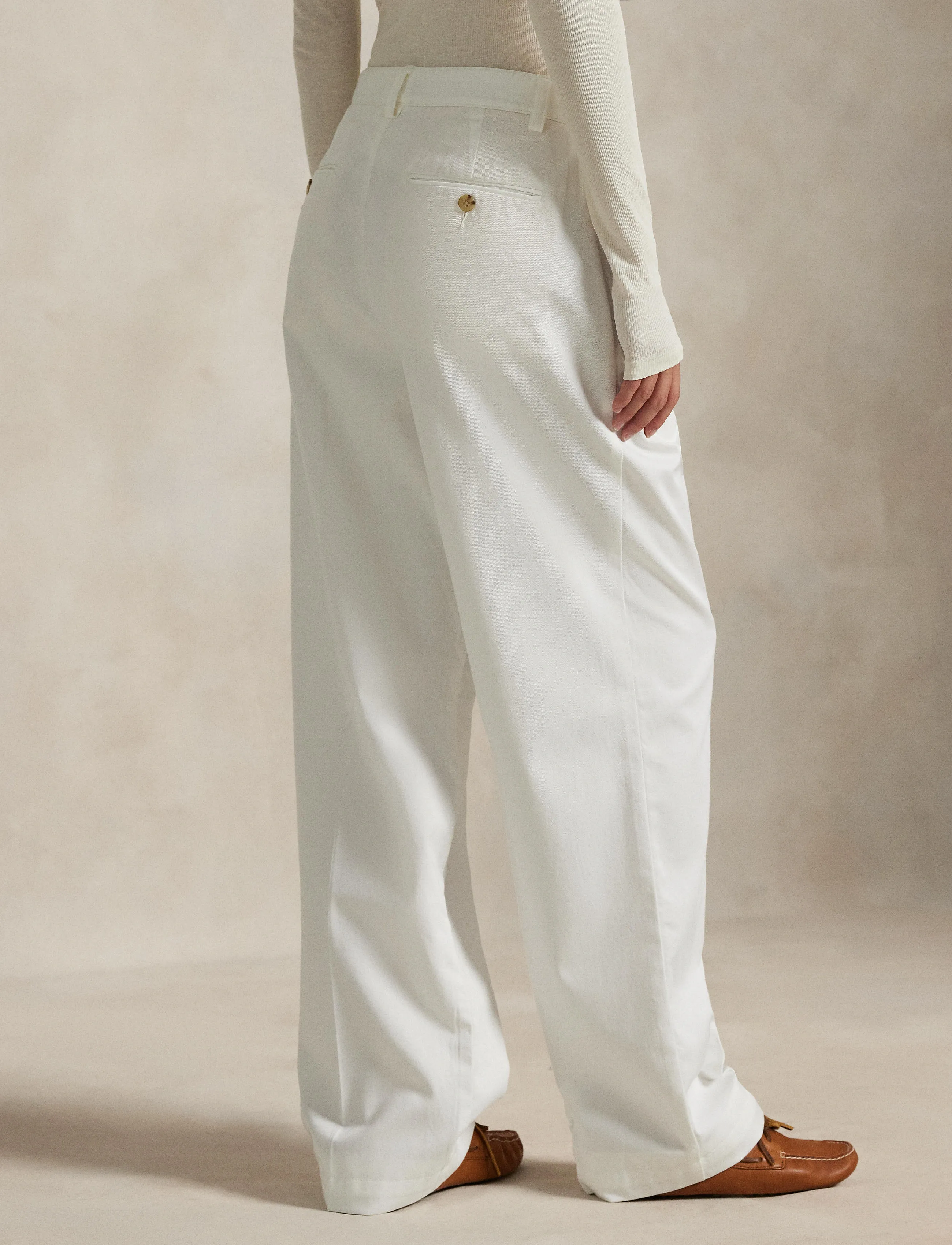 Polo Ralph Lauren - 3/1 LHT S TWILL-WVN-PANTS - pantalons larges - deckwash white - 3