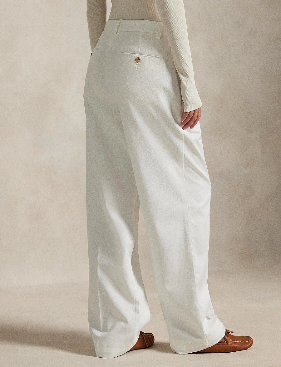 Polo Ralph Lauren - 3/1 LHT S TWILL-WVN-PANTS - bukser med brede ben - deckwash white - 3