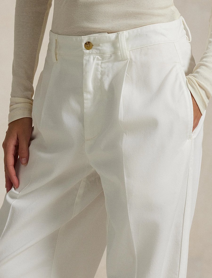 Polo Ralph Lauren - 3/1 LHT S TWILL-WVN-PANTS - bukser med brede ben - deckwash white - 4
