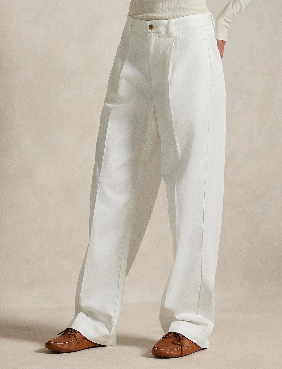Polo Ralph Lauren - 3/1 LHT S TWILL-WVN-PANTS - bukser med brede ben - deckwash white - 5