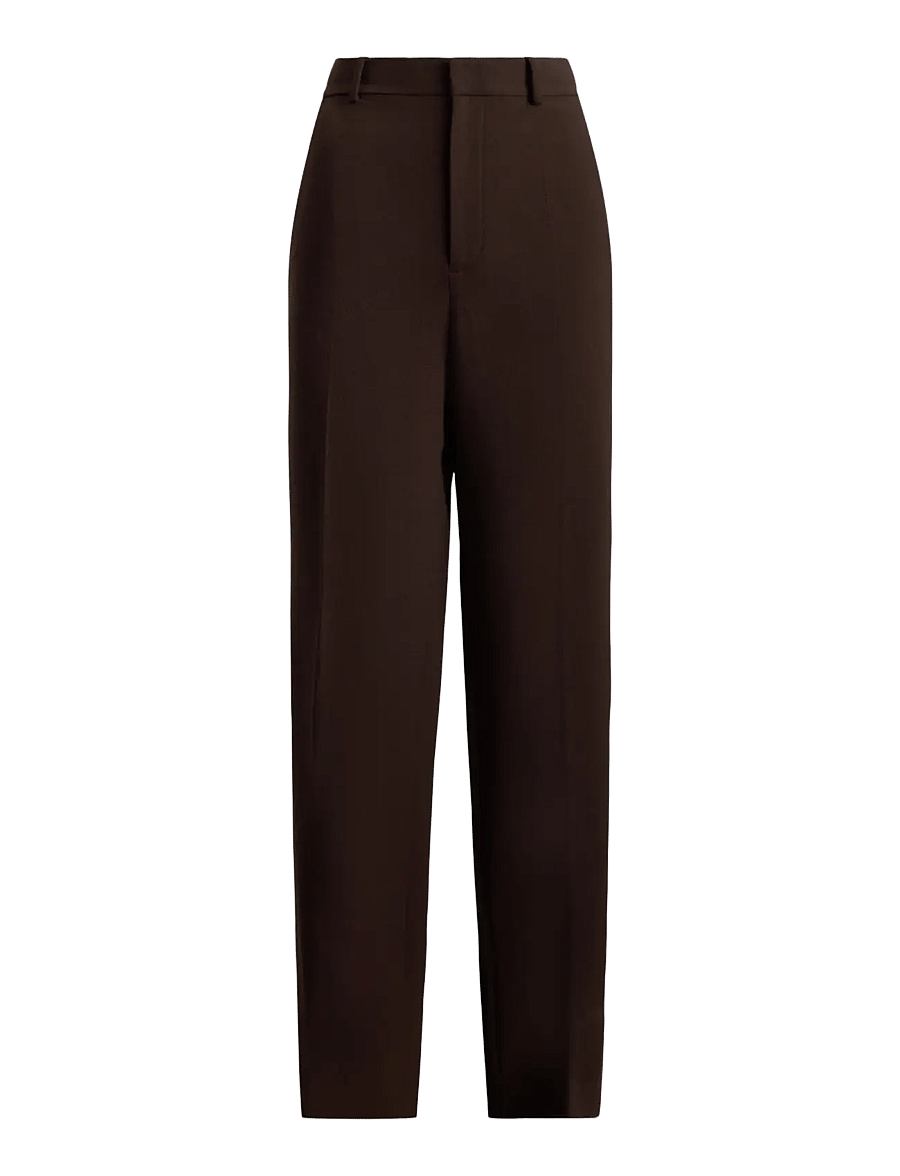 Polo Ralph Lauren - Wool Crepe Relaxed Straight Pant - dark brown - 1