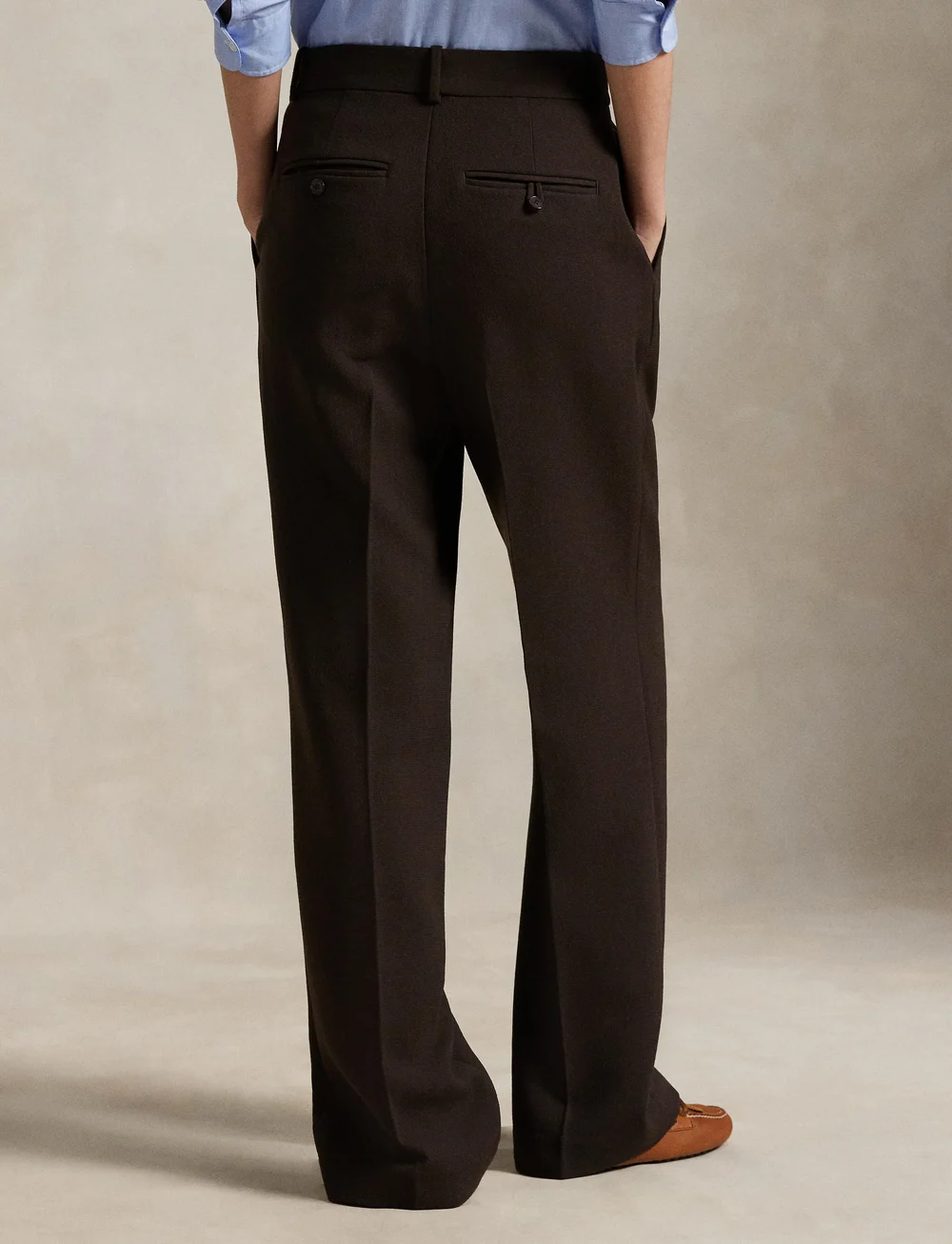 Polo Ralph Lauren - Wool Crepe Relaxed Straight Pant - bukser med lige ben - dark brown - 2